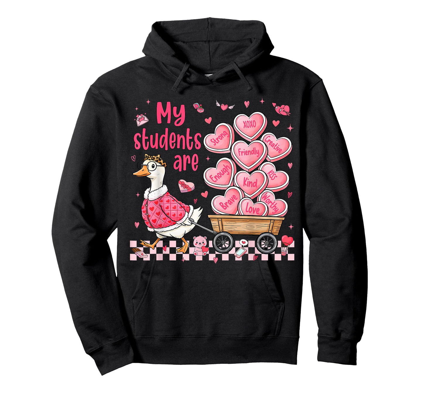 My Students are Kind Strong Goose Valentine Teacher Women T-Shirt