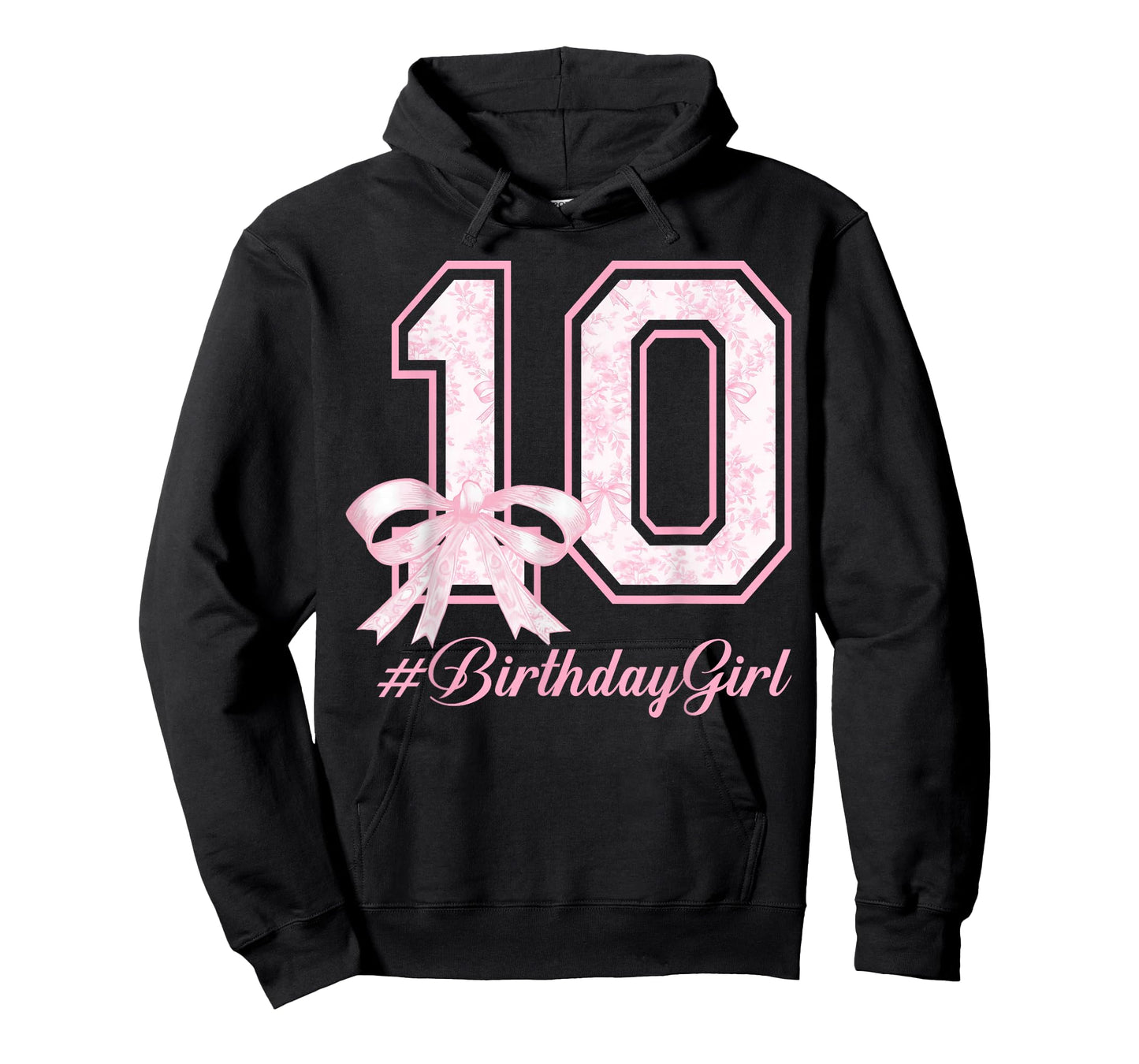 Birthday Girl 10th Birthday Pink Floral Coquette Bow 10yr T-Shirt