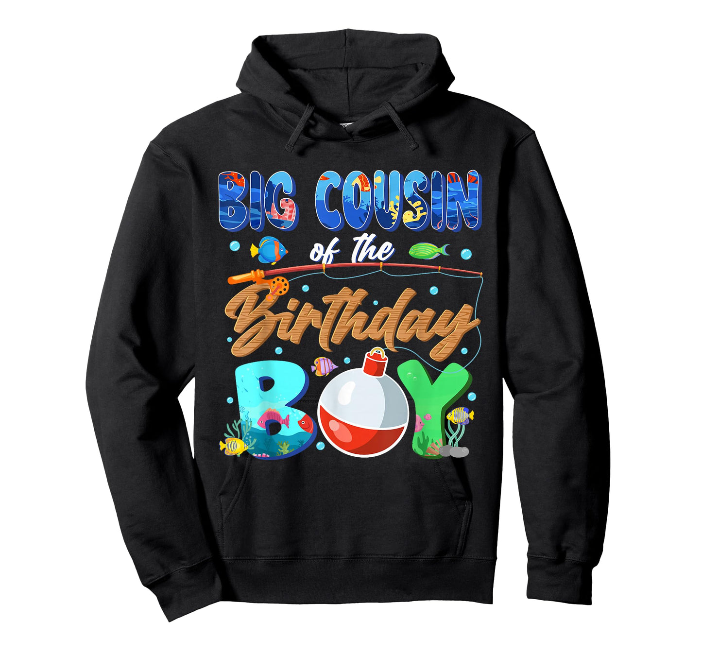 Big Cousin of The Birthday Boy Fishing Family Matching Bday T-Shirt