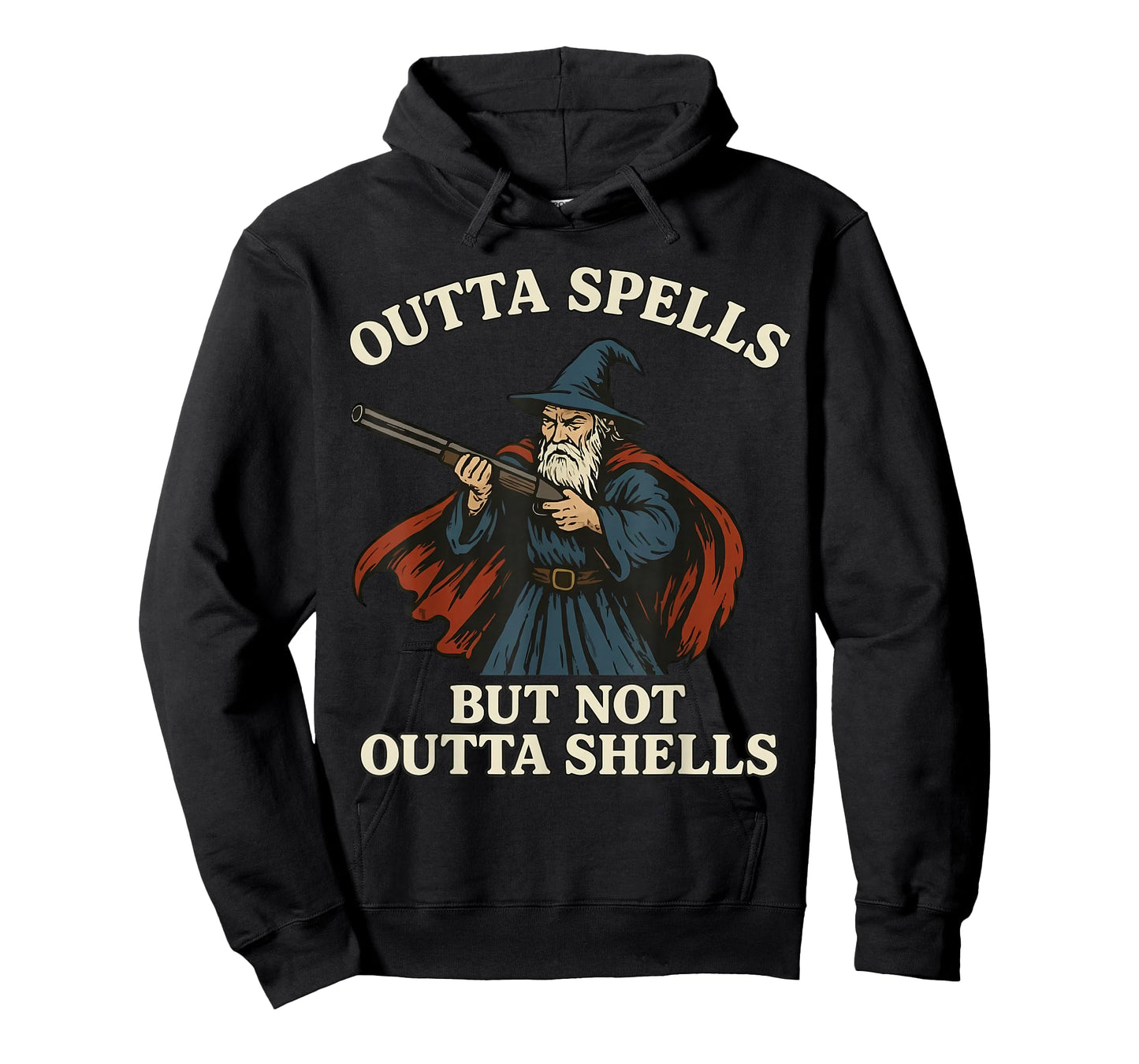 Outta Spells But Not Outta Shells Wizard Fantasy Meme T-Shirt