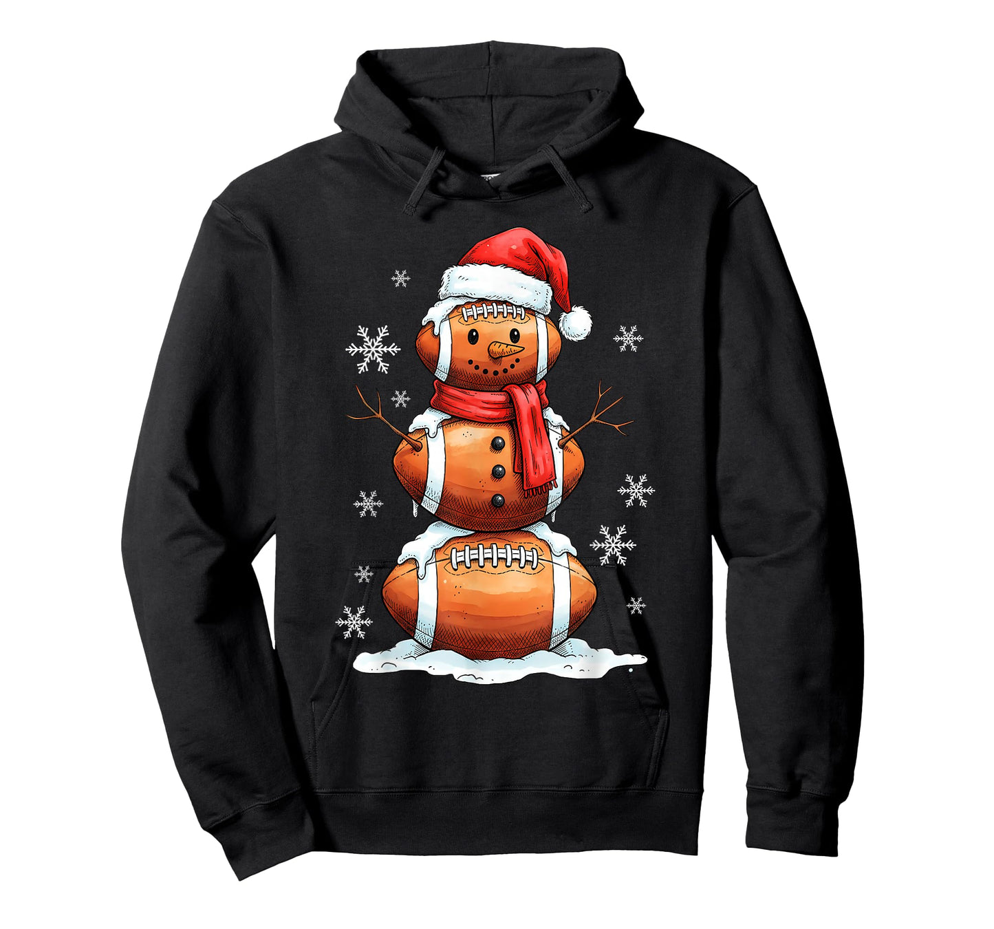 Football Snowman Christmas Holiday Sports Xmas Pajamas T-Shirt