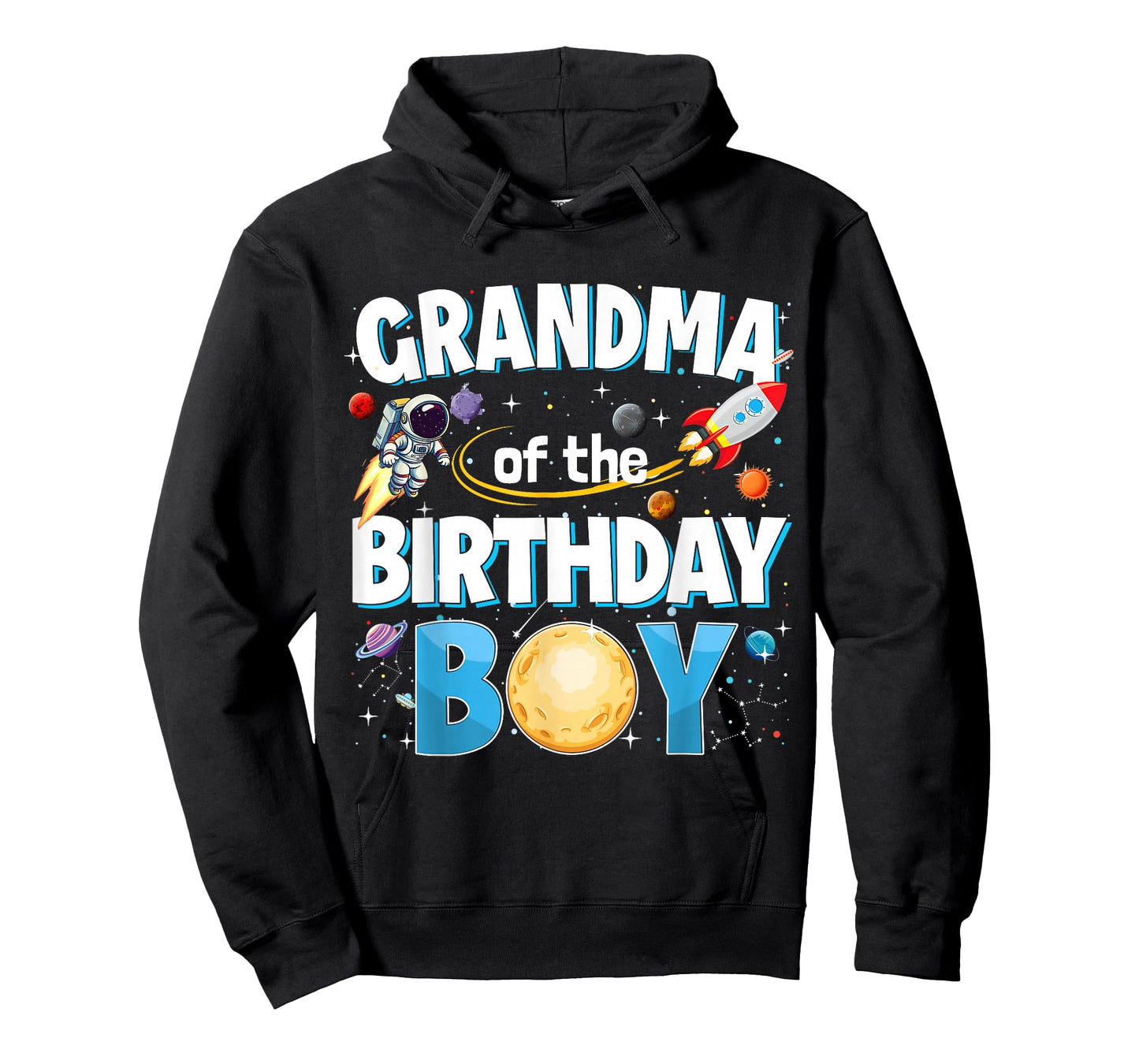 Grandma of The Birthday Boy Space Astronaut Family Matching T-Shirt