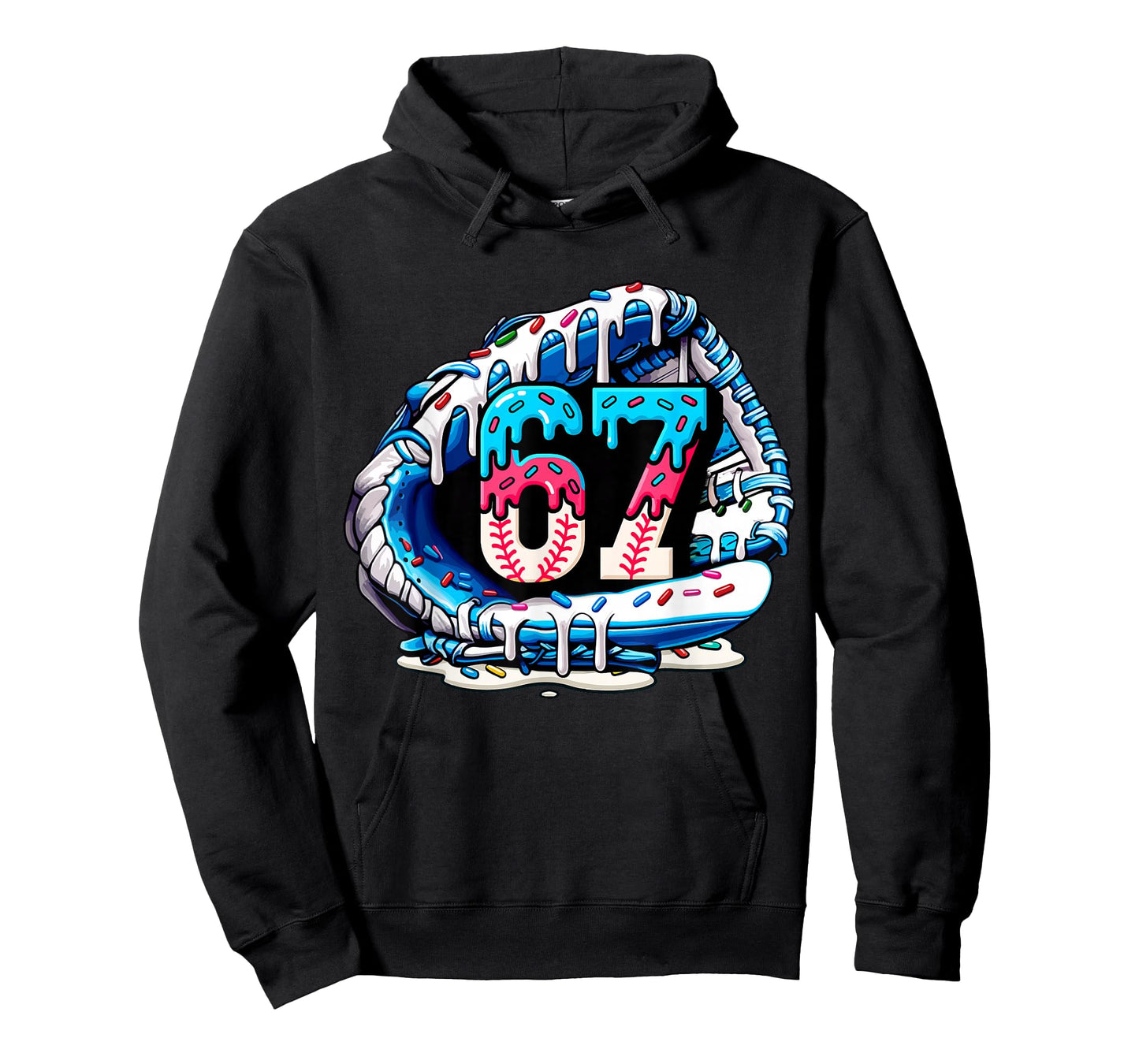 67 Meme Slang Baseball Glove Drip Ice Cream Six Seven 6 7 T-Shirt