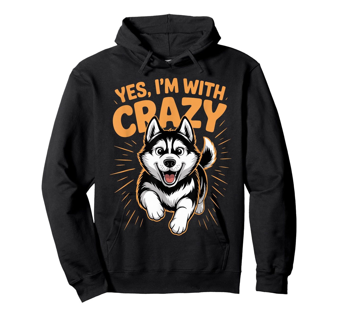 Yes I'm with Crazy Snow Pet Working Dog Funny Siberian Husky T-Shirt