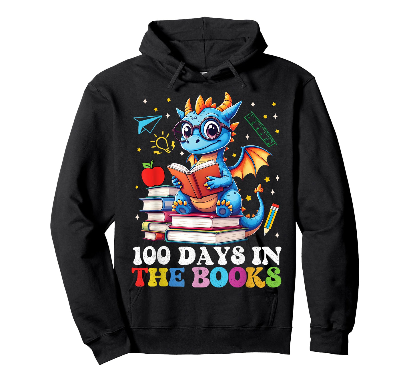 100 Days of School Dragon Reading 100th Day Boys Girls Kids T-Shirt