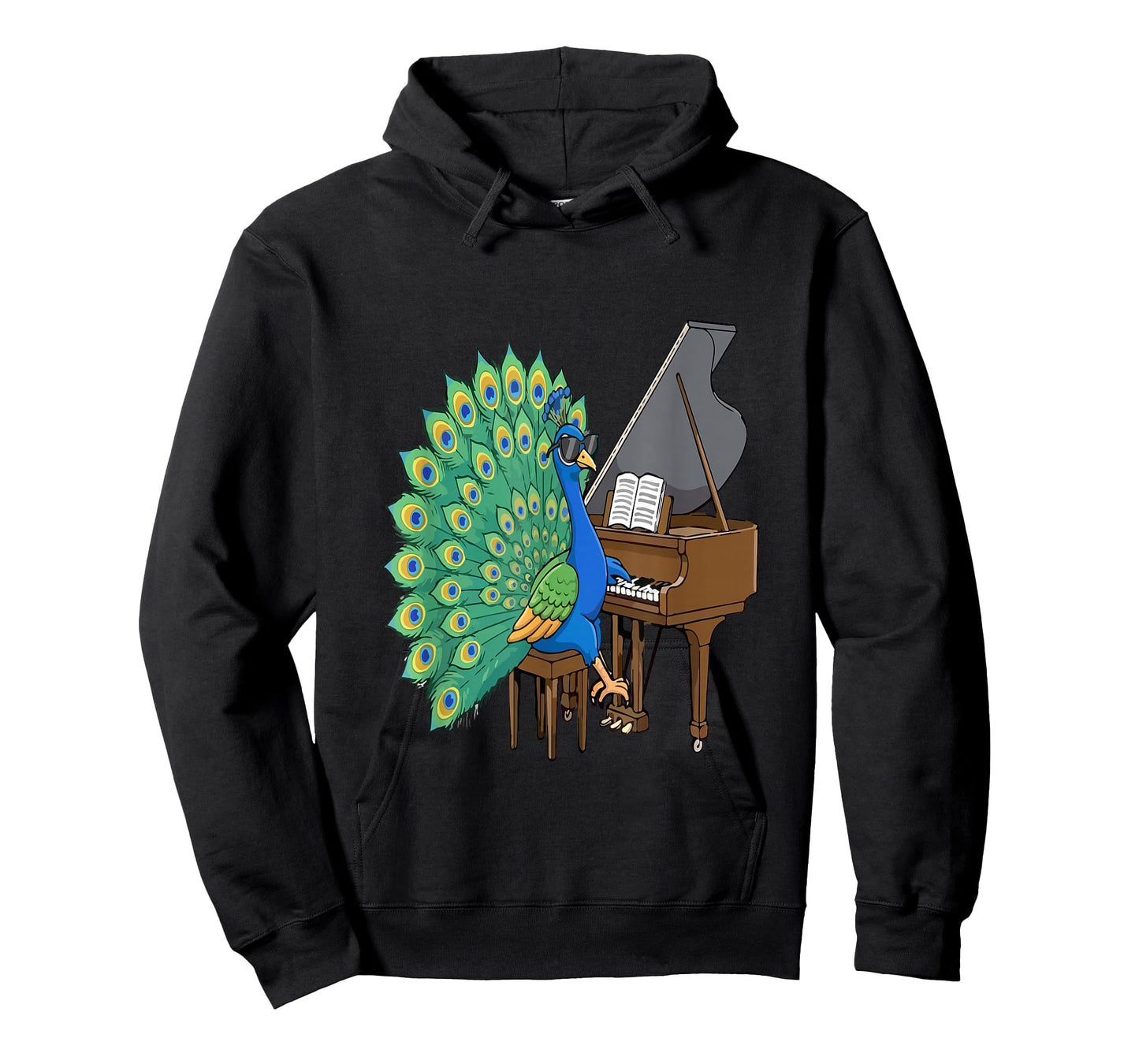 Peacock Playing Piano Instrumentalist Funny Bird Lover T-Shirt