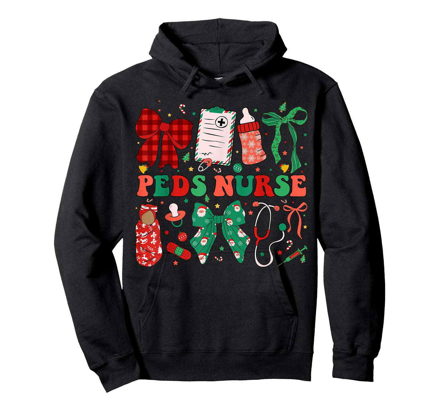 Peds Nurse Christmas Coquette Pediatric Nursing Xmas T-Shirt