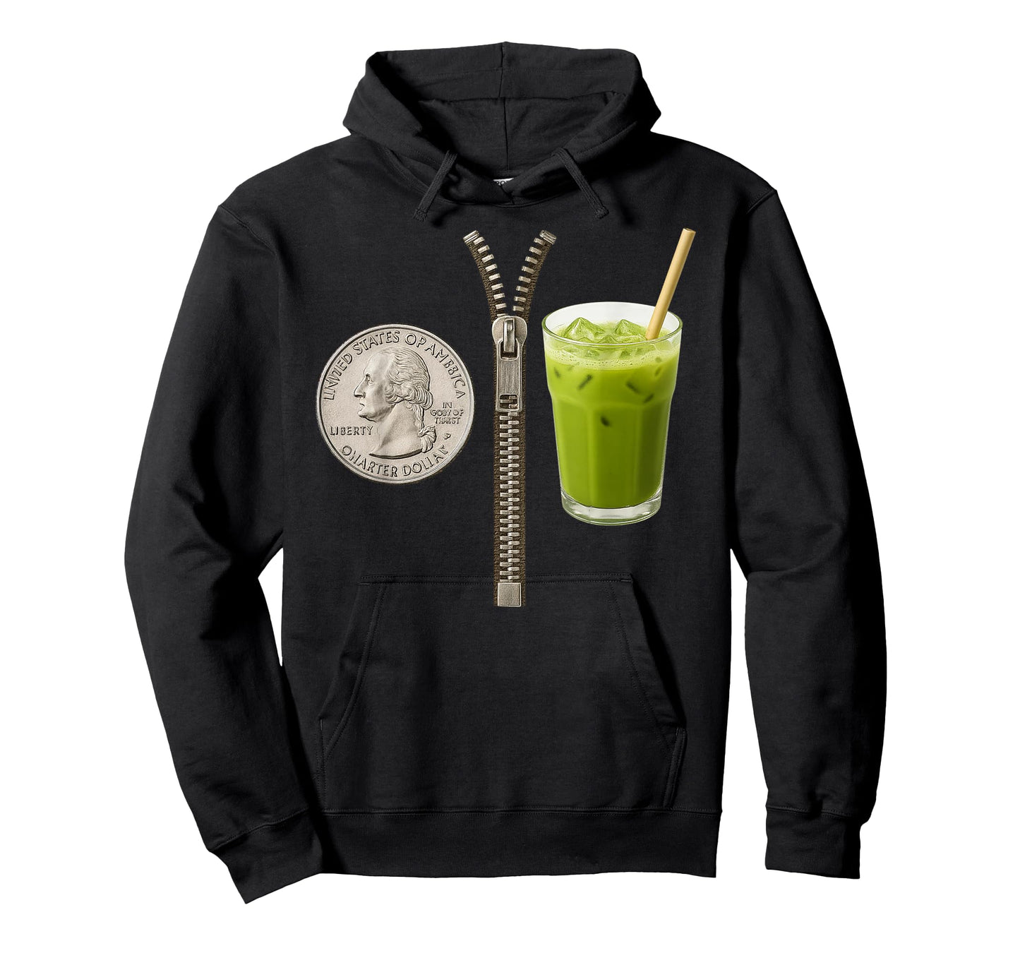 Quarter Zips and Matcha Funny Meme Saying Design T-Shirt