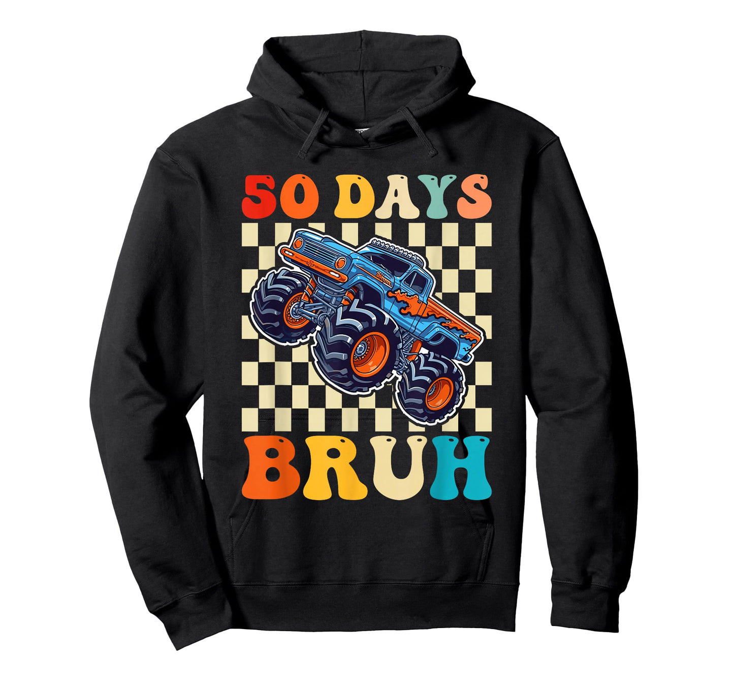 Bruh 50 Days of School 50th Day Monster Truck Boys Kids T-Shirt