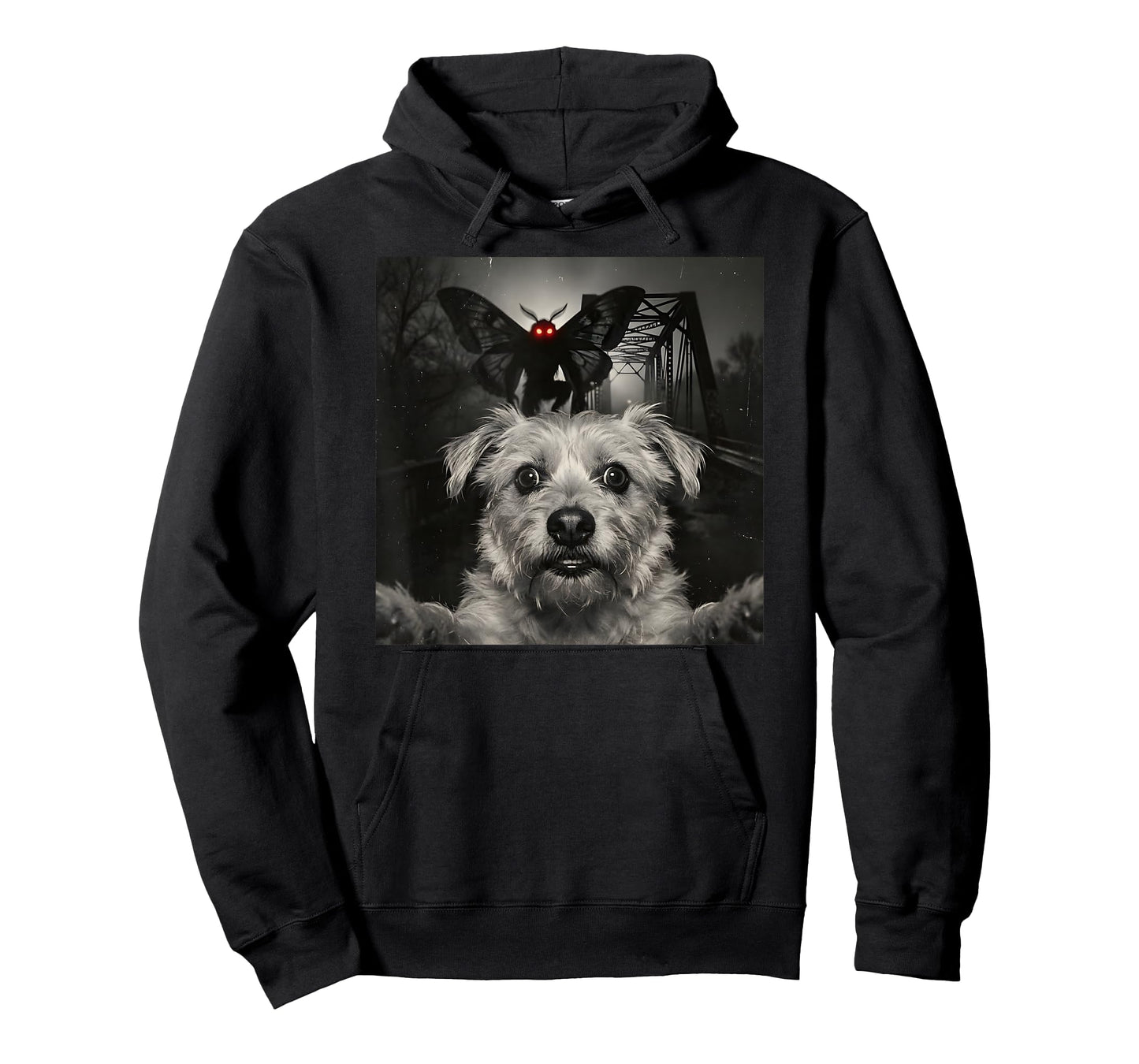 Funny Mothman Cryptid Dog Selfie - Paranoid Humor Gift T-Shirt