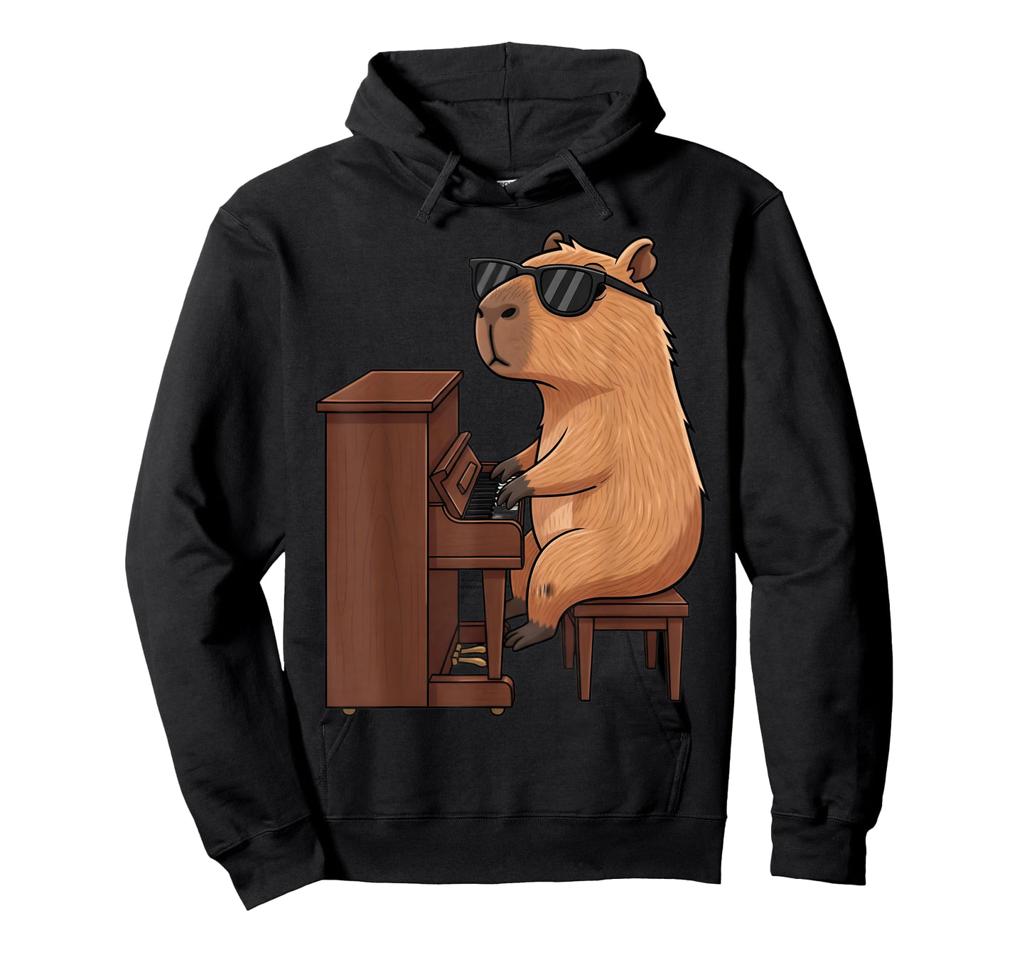Capybara Playing Piano Musician Cute Graphic Kids Girls Boys T-Shirt