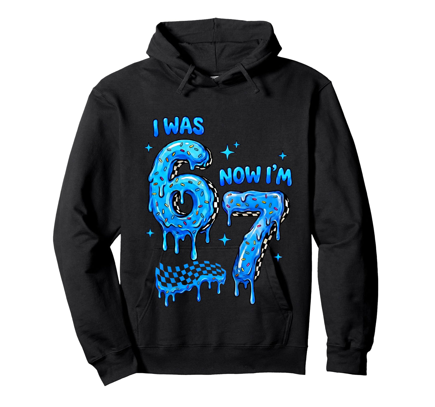 I was 6 Now Im 7 Checkered Drip Funny Kids Boys 6 7 Birthday T-Shirt