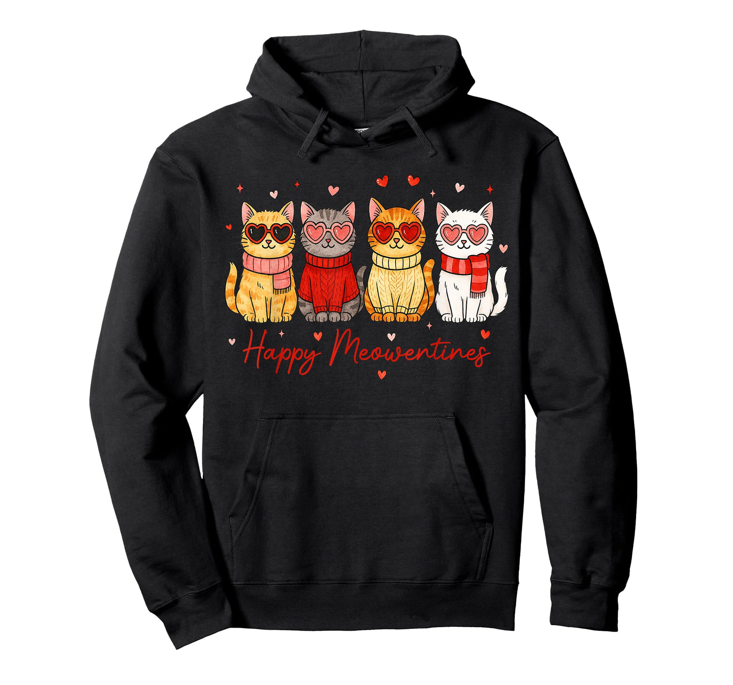 Happy Meowentines Cute Cat Valentine Funny Hearts Women Girl T-Shirt