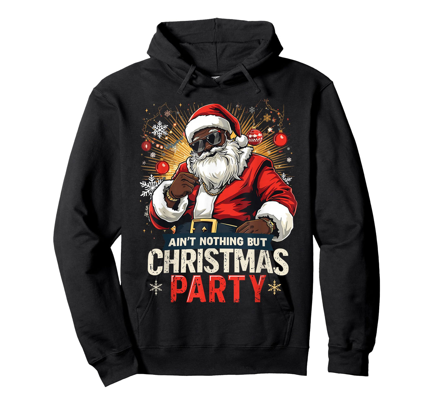 African American Santa Claus Christmas Xmas Pajama Party T-Shirt