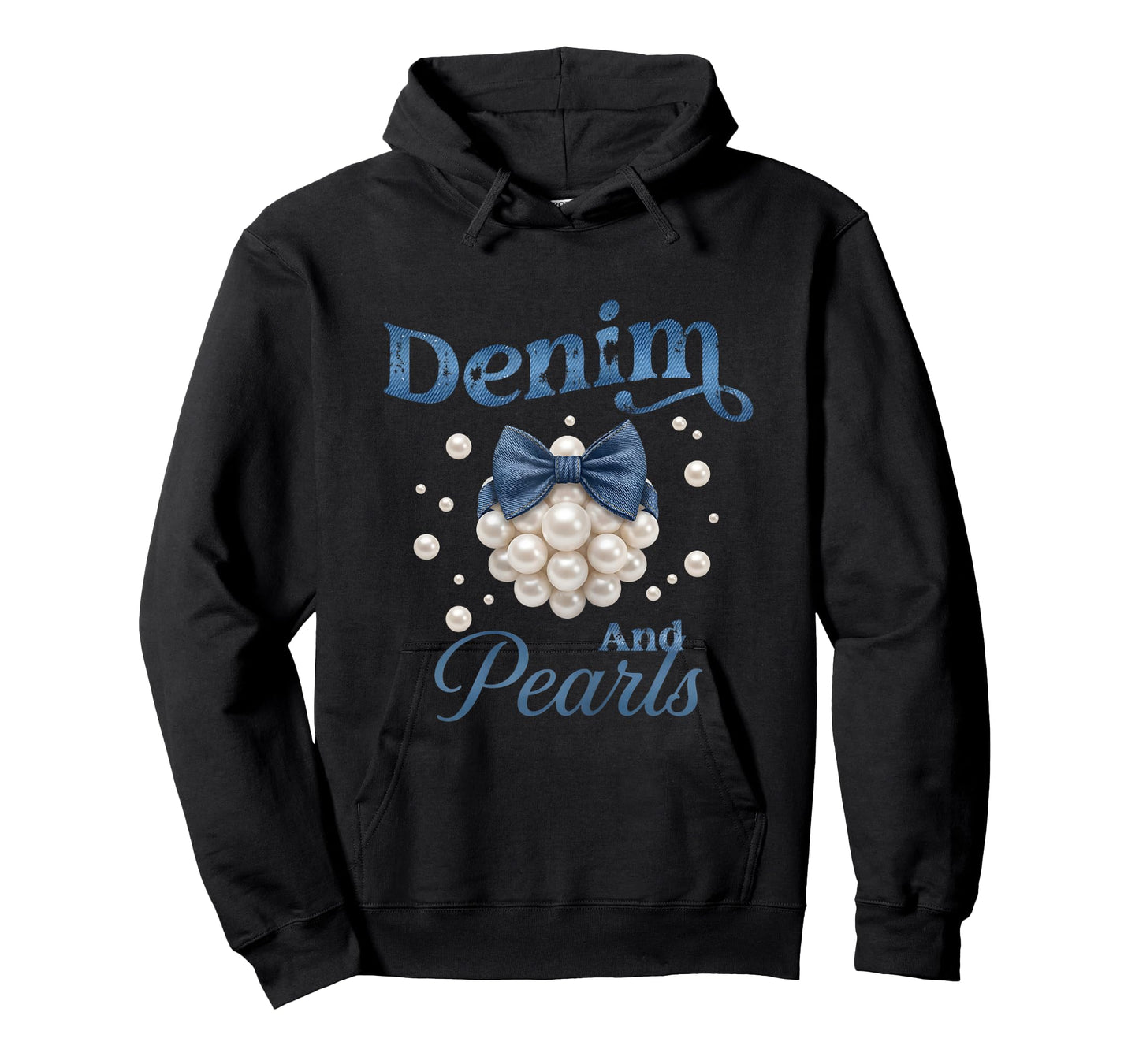 Denim and Pearls Bow Jean Western Cowgirl Ladies Girls Women T-Shirt