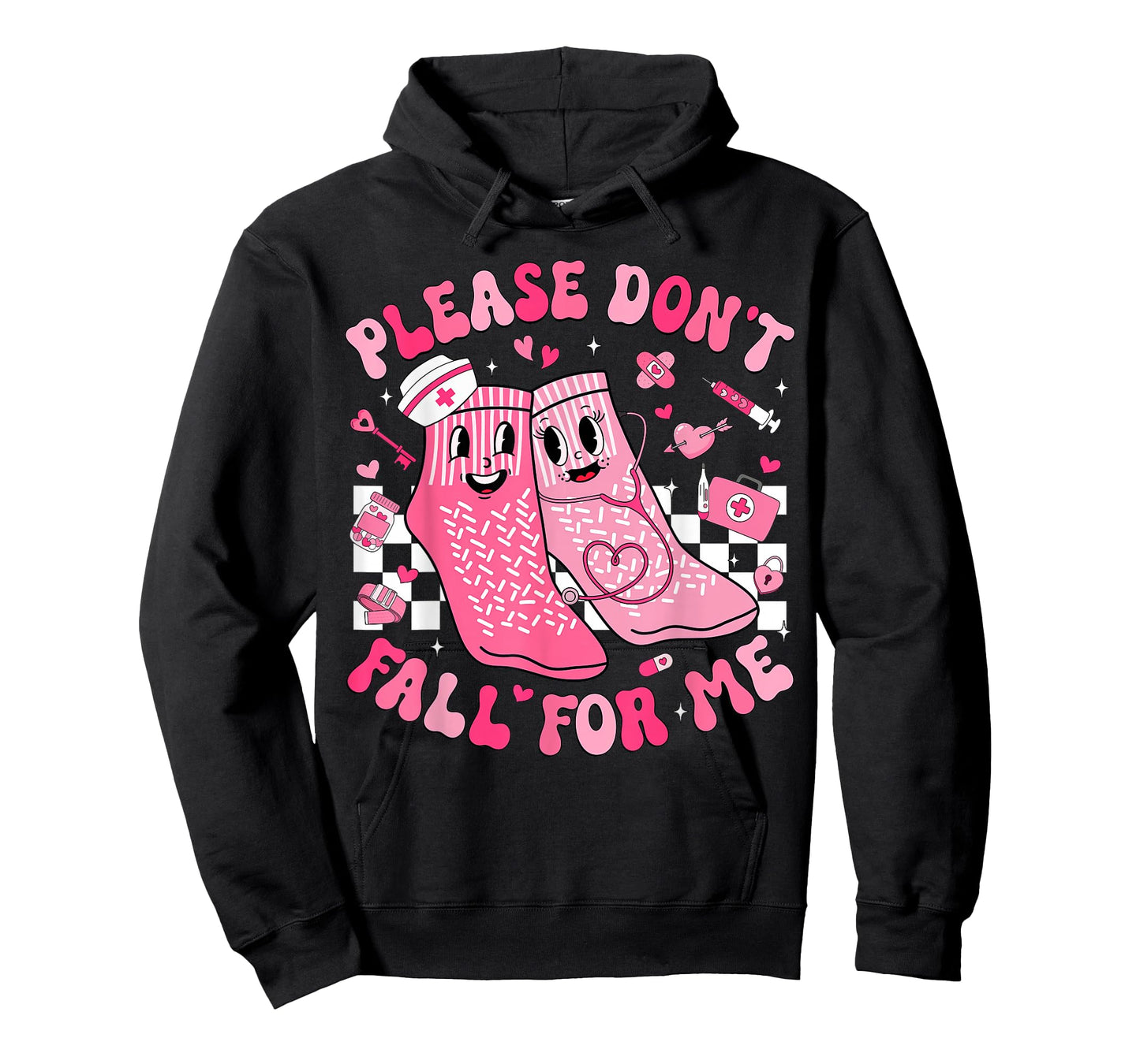 Nurse Valentine Non Slip Socks Please Don't Fall for Me T-Shirt