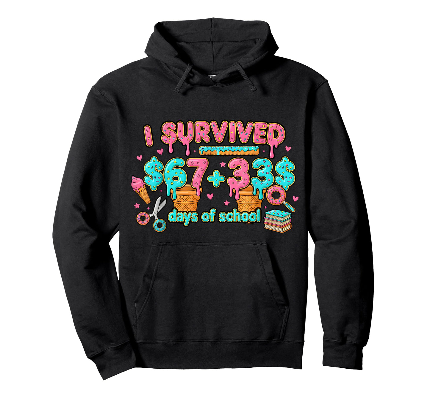 I Survived 67 + 33 Day of School Meme 67 Six Seven Teacher T-Shirt