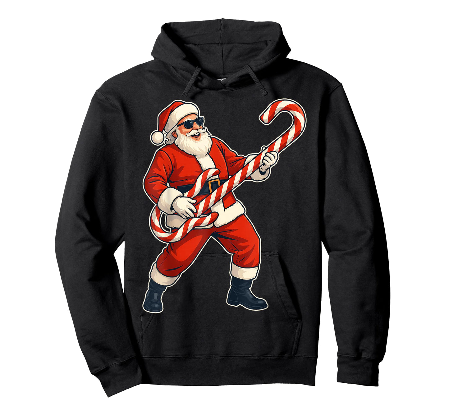 Santa Guitar Funny Santa Claus Playing Candy Cane Guitar T-Shirt