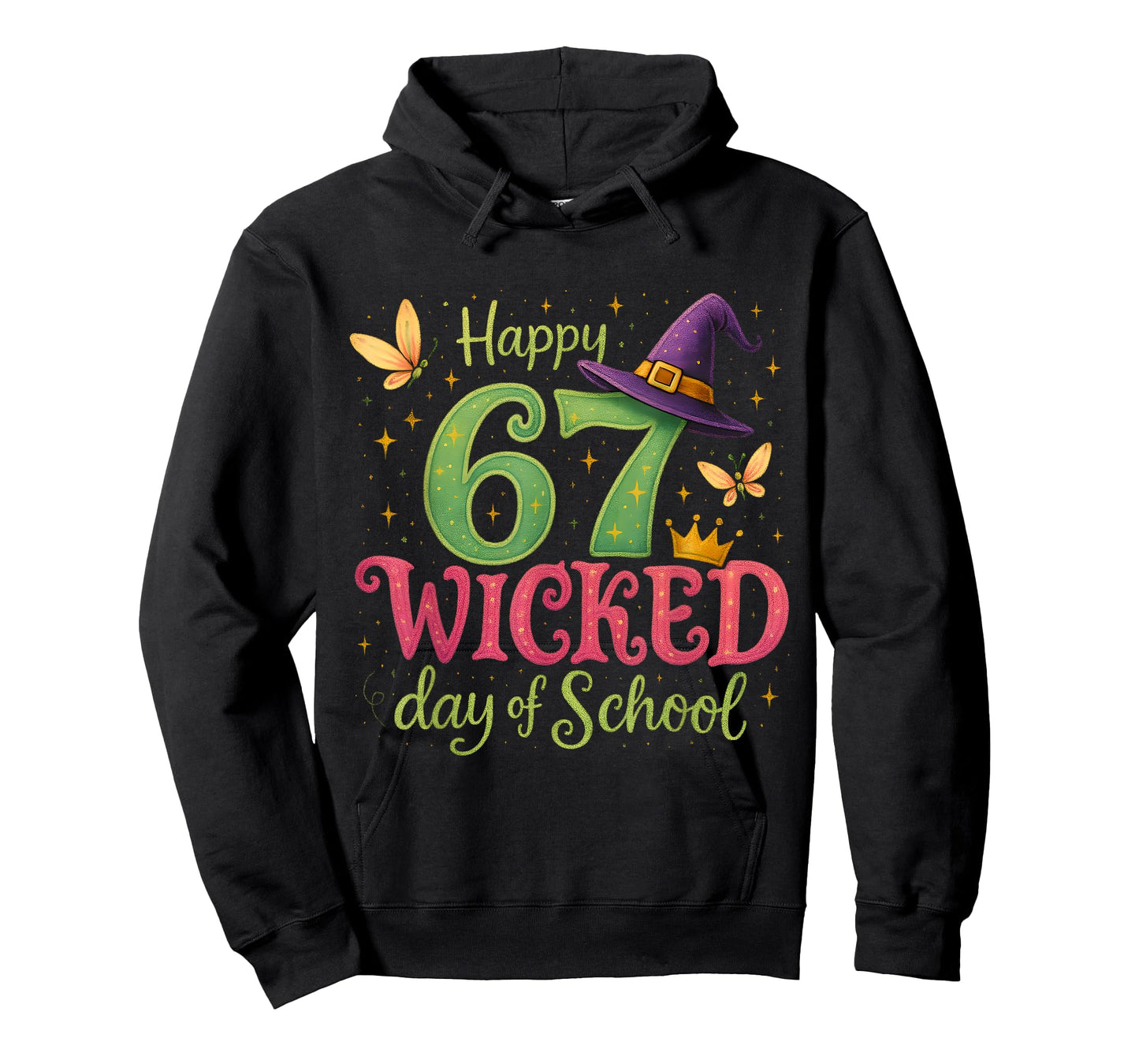 Happy 67 Wicked Day of School Sparkly Magical Teacher T-Shirt