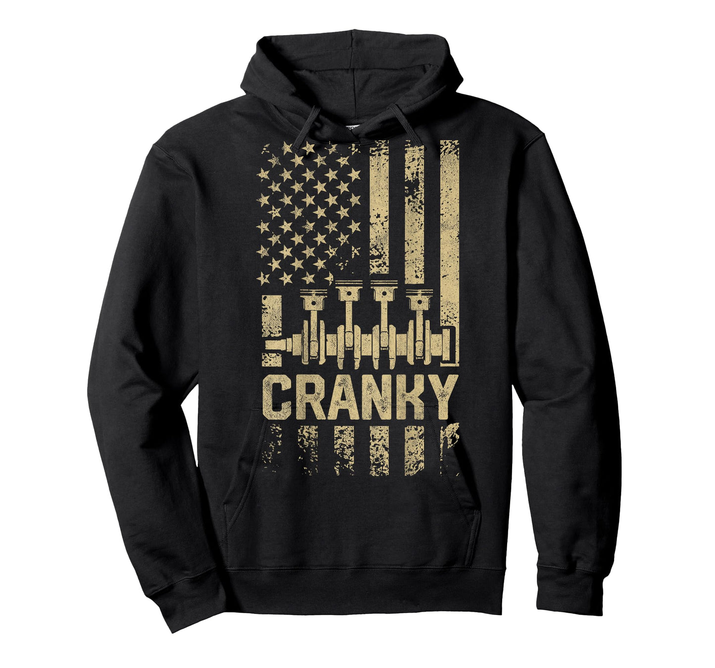 Mens Cranky Car Engine Crankshaft Funny Mechanics for Fathers Day T-Shirt