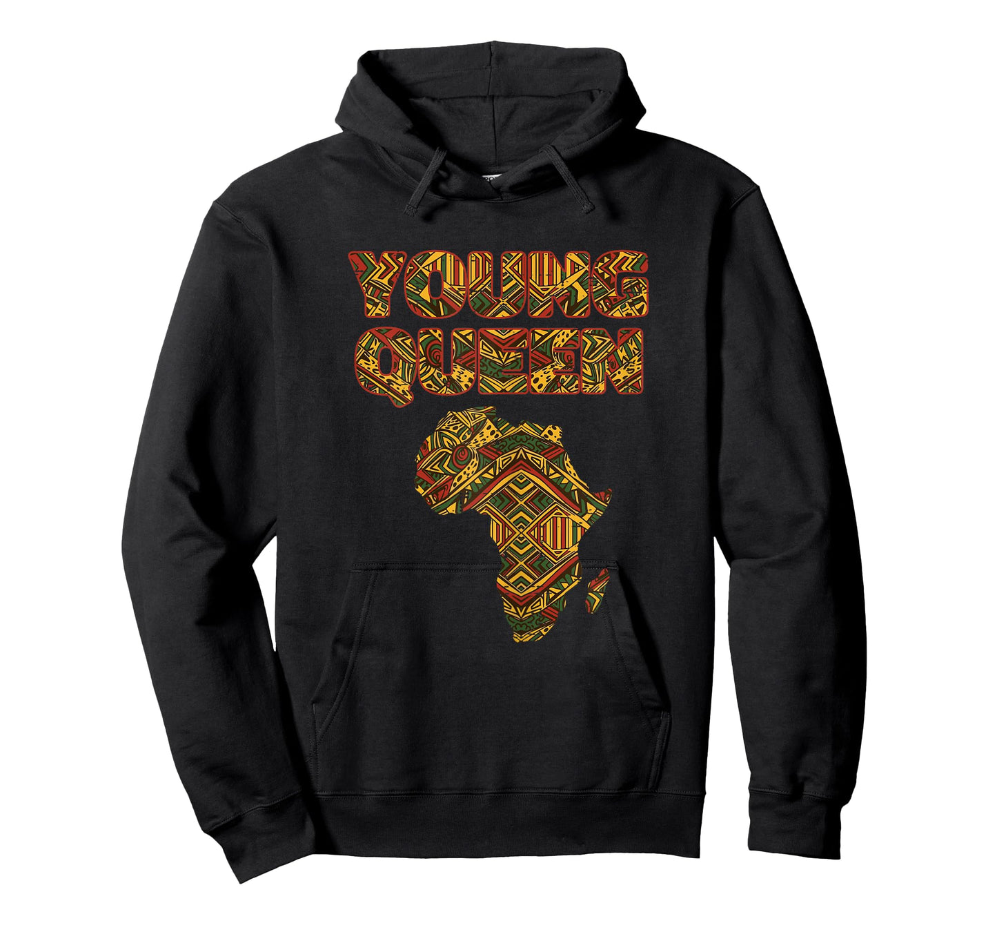 Black History Young Queen Africa Map African Girls Kid Women T-Shirt