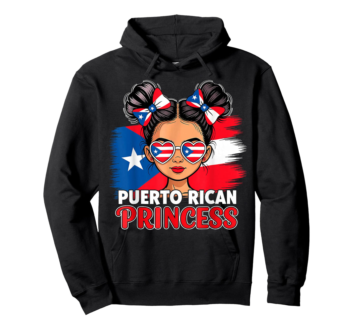 Puerto Rican Princess Girl Flag Hispanic Heritage Month Kids T-Shirt