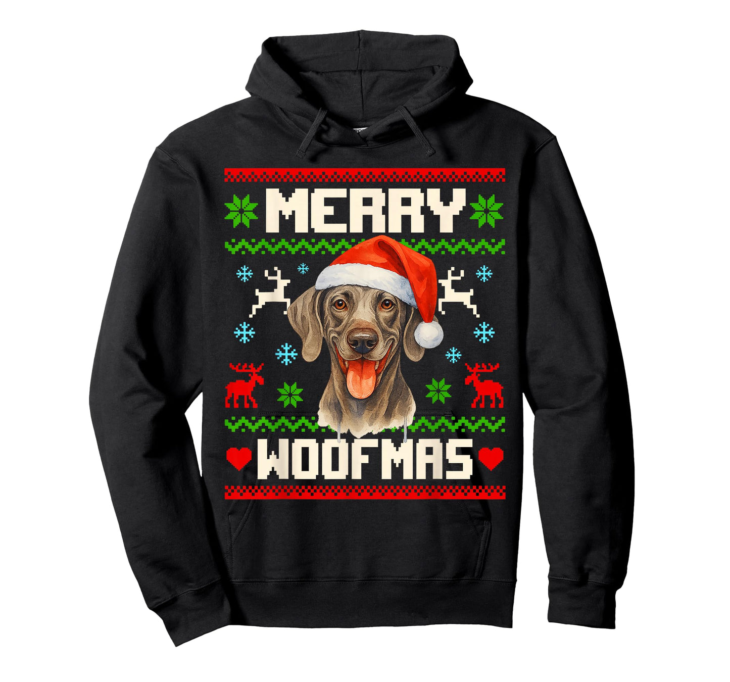Weimaraner Dog Christmas Ugly Sweater Pet Dog Lover Xmas T-Shirt