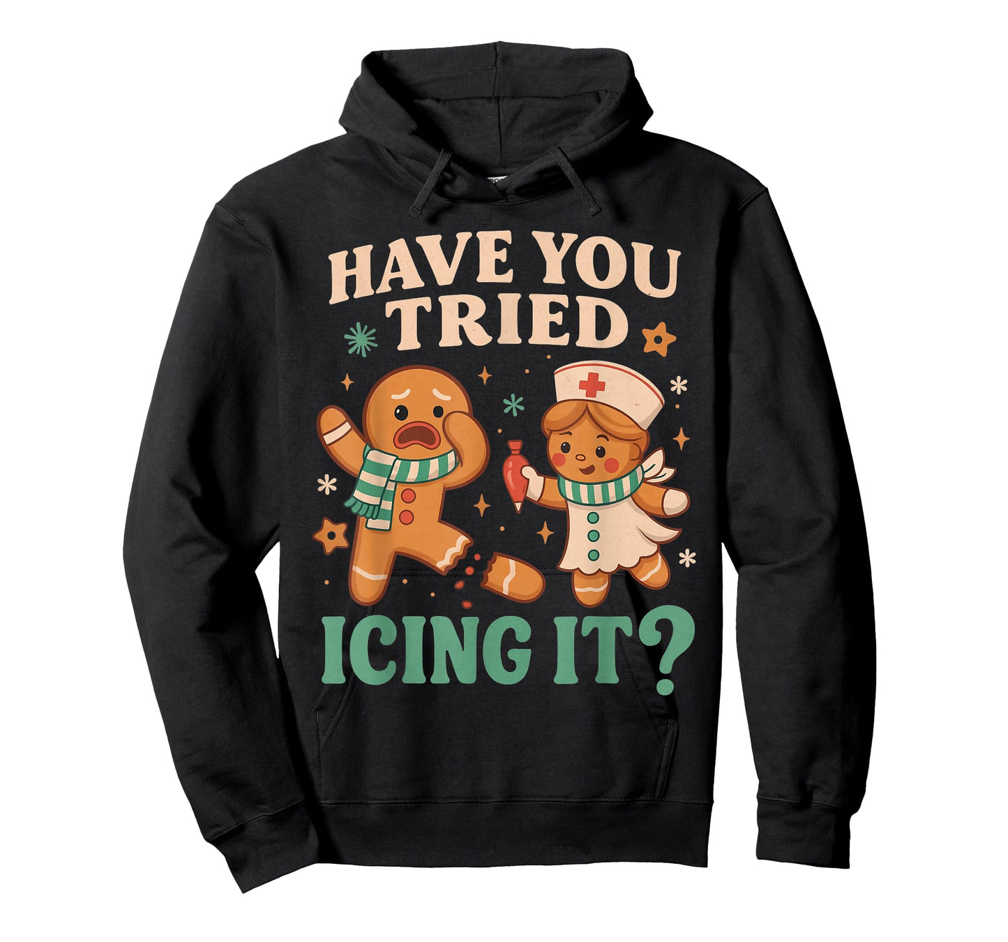 Funny Gingerbread Christmas Pun Have You Tried Icing It ? T-Shirt