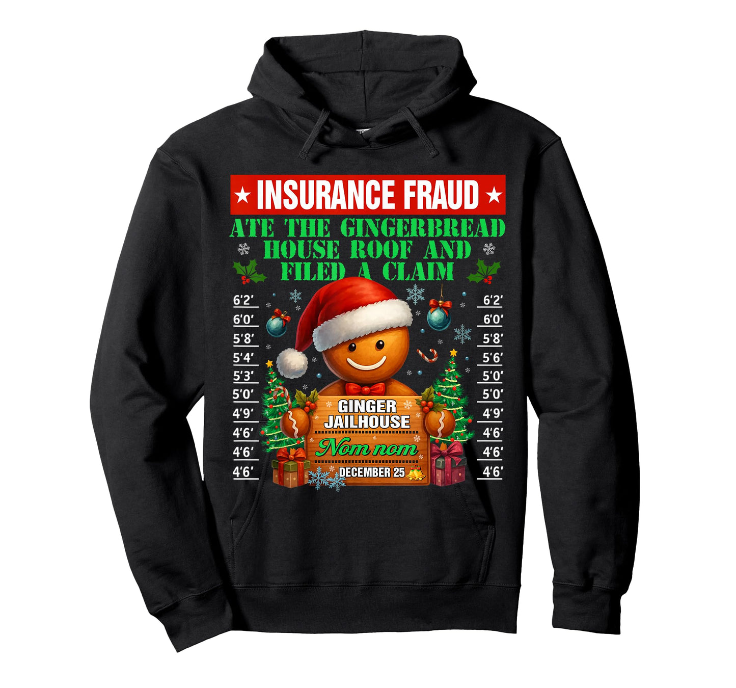 Insurance Fraud Ginger Jailhouse Christmas Xmas Gingerbread T-Shirt