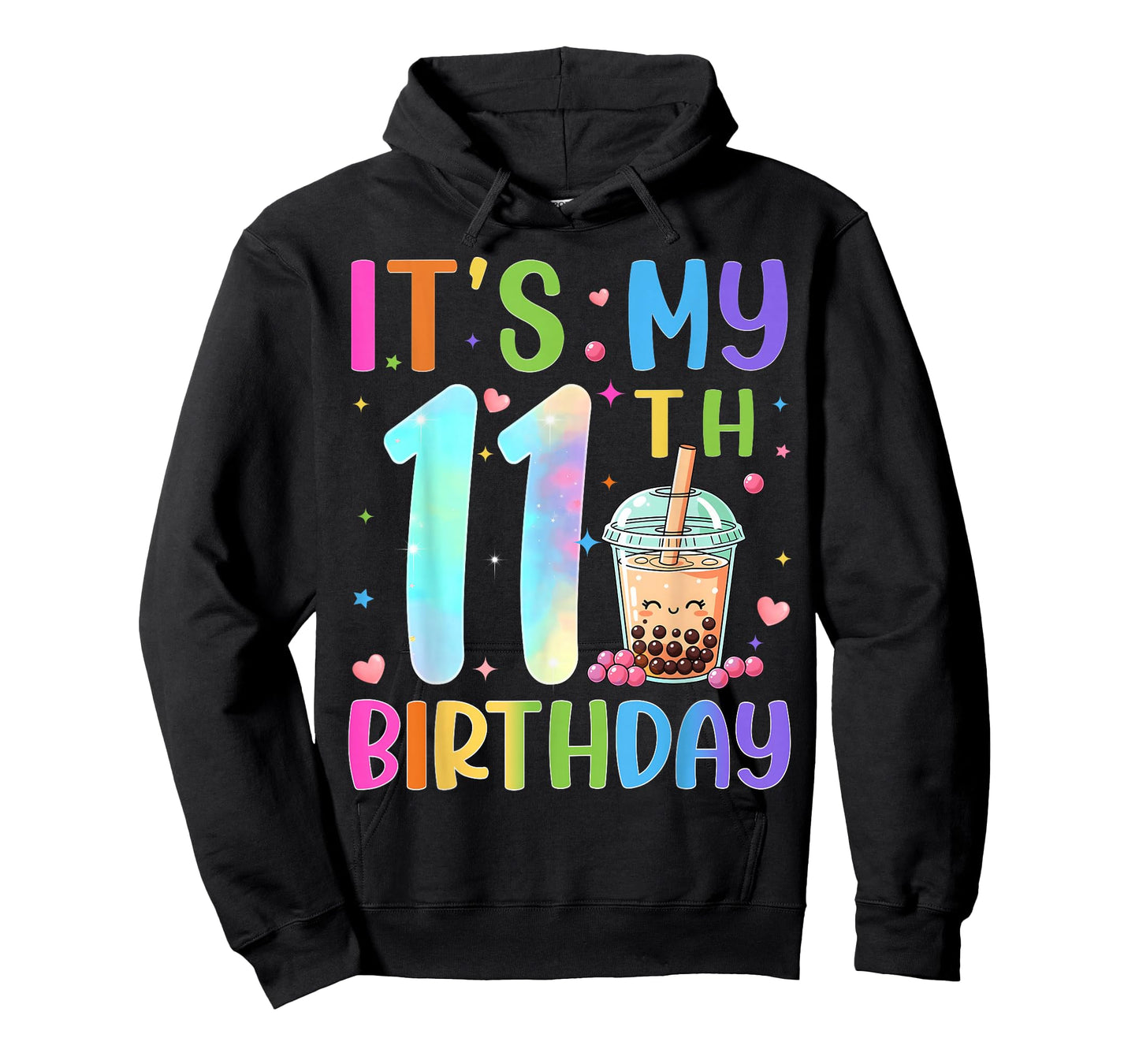 It's My 11th Birthday Bubble Boba Tea Party 11 Year Old Bday T-Shirt