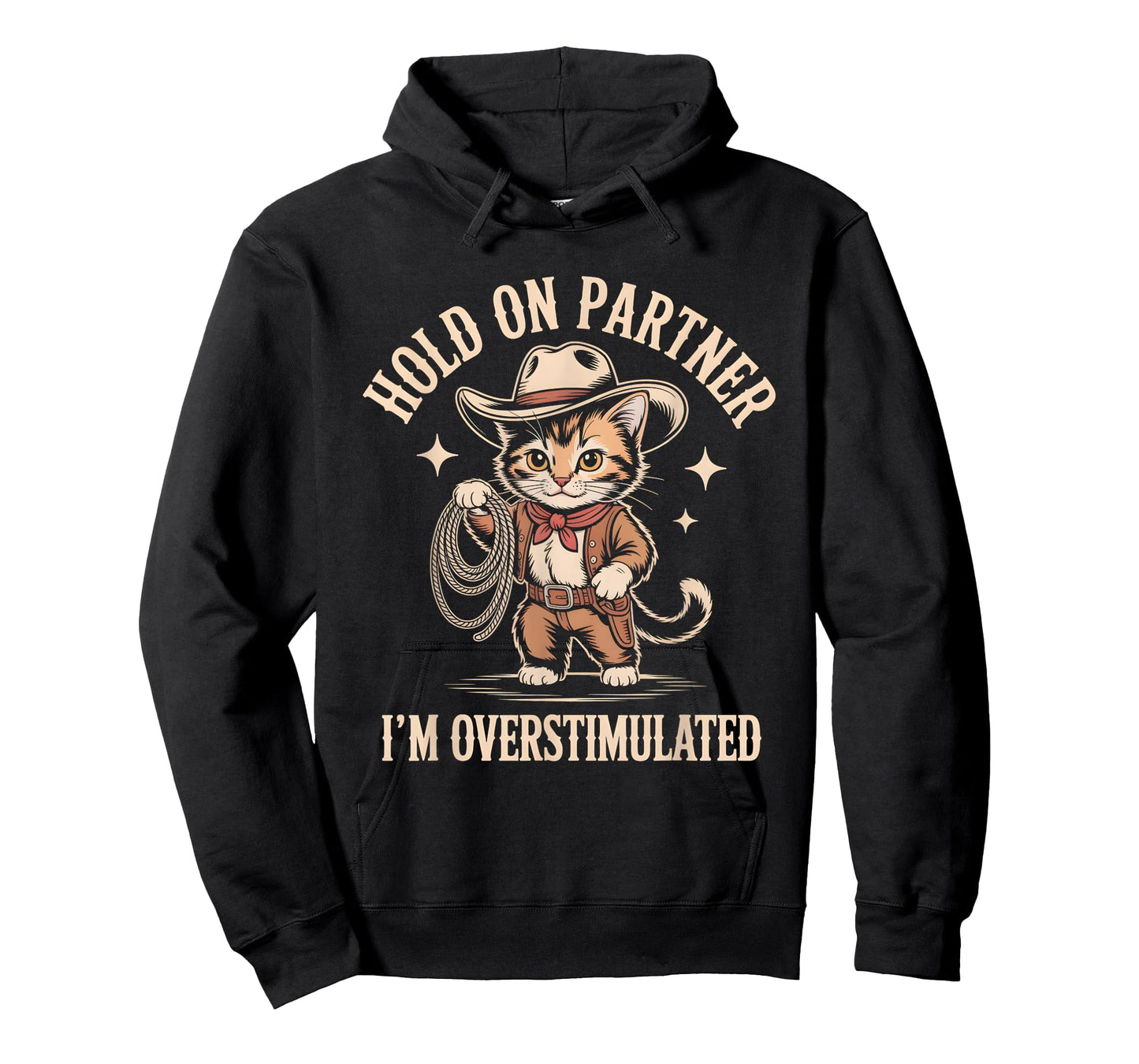 Hold On Partner Im Overstimulated Shirt Cute Cat T-Shirt