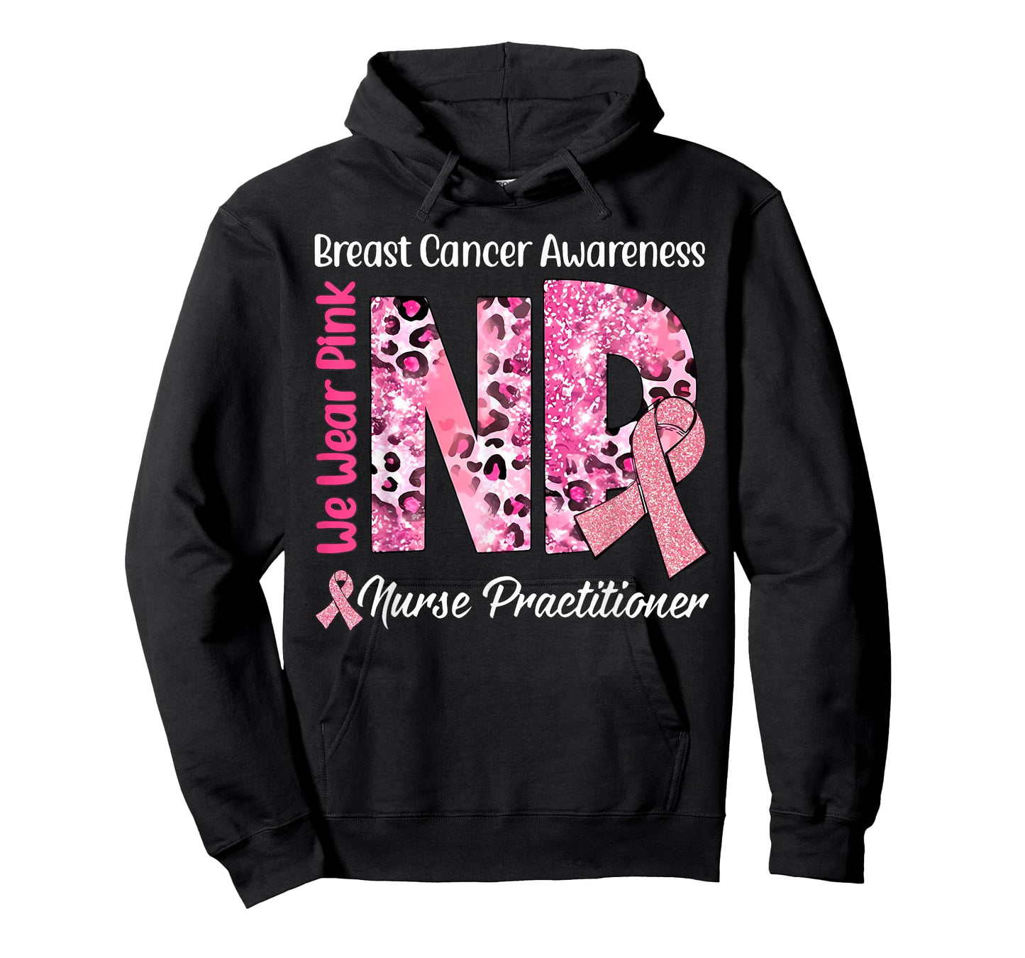 Nurse Practitioner Breast Cancer Awareness Pink Ribbon T-Shirt