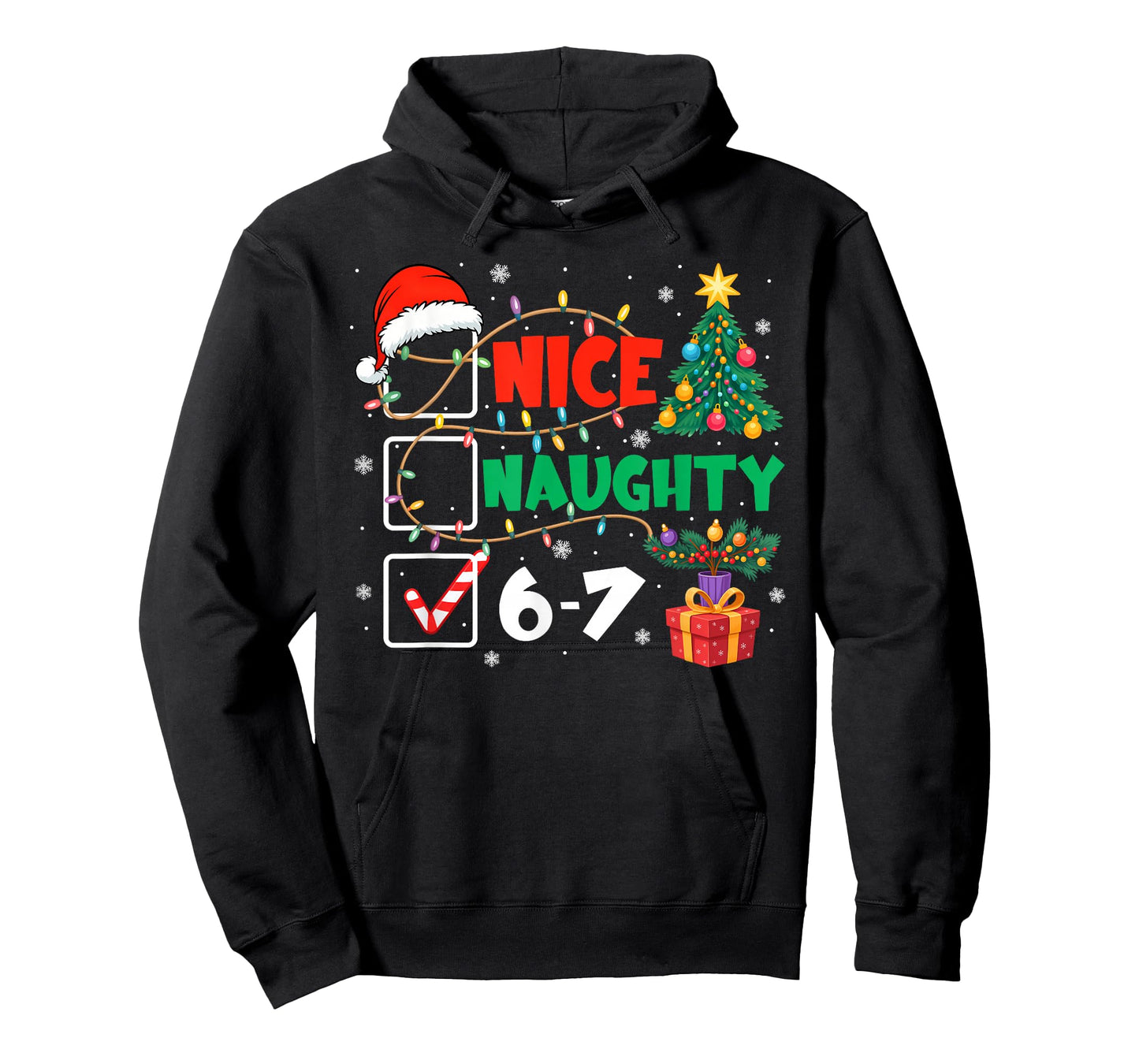 Funny Nice Naughty 6 7 Christmas 67 Meme Xmas Men Women T-Shirt