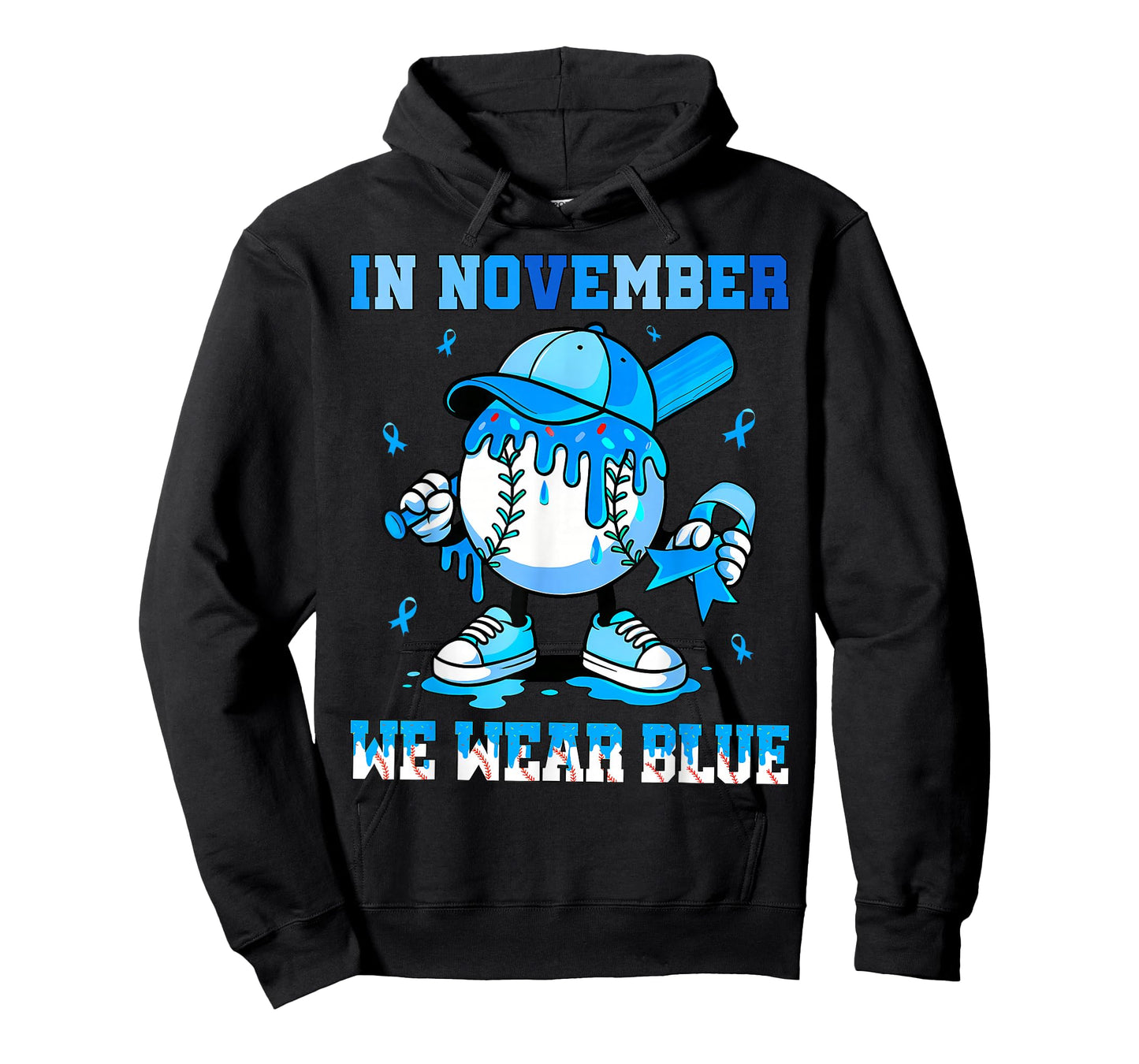 in November We Wear Blue Ice Cream Baseball for Boy Kids T-Shirt