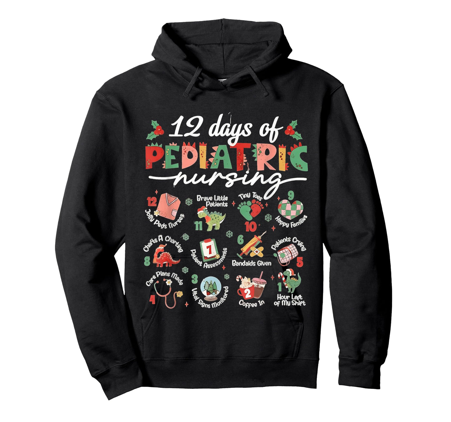 Pediatric Nurse Christmas, 12 Days of Pediatric Nursing Peds T-Shirt