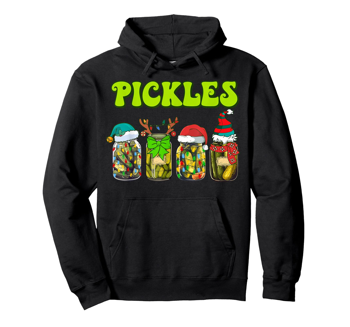 Christmas Funny Pickles Jars Santa Hat Reindeer Pajamas T-Shirt
