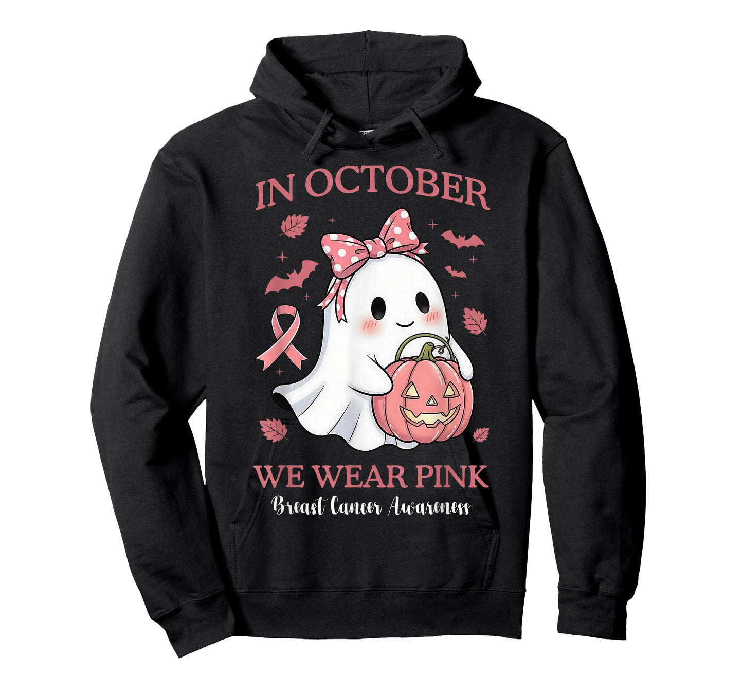 in October We Wear Pink Halloween Breast Cancer Awareness T-Shirt