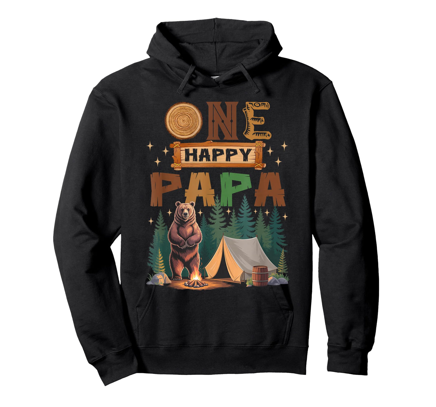 One Happy Papa Camper 1St Birthday Camping Bear T-Shirt