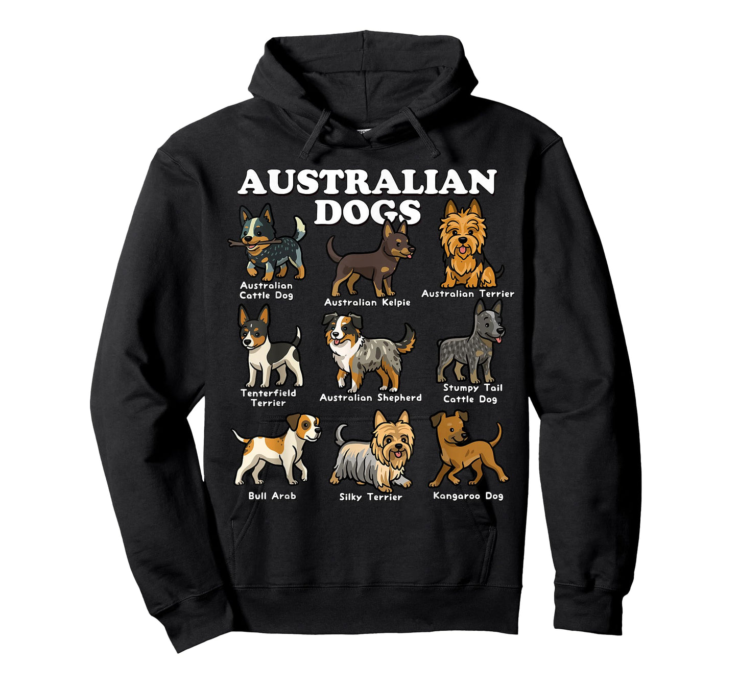 Australian Dog Breeds Chart Kelpie Cattle Dog Shepherd T-Shirt