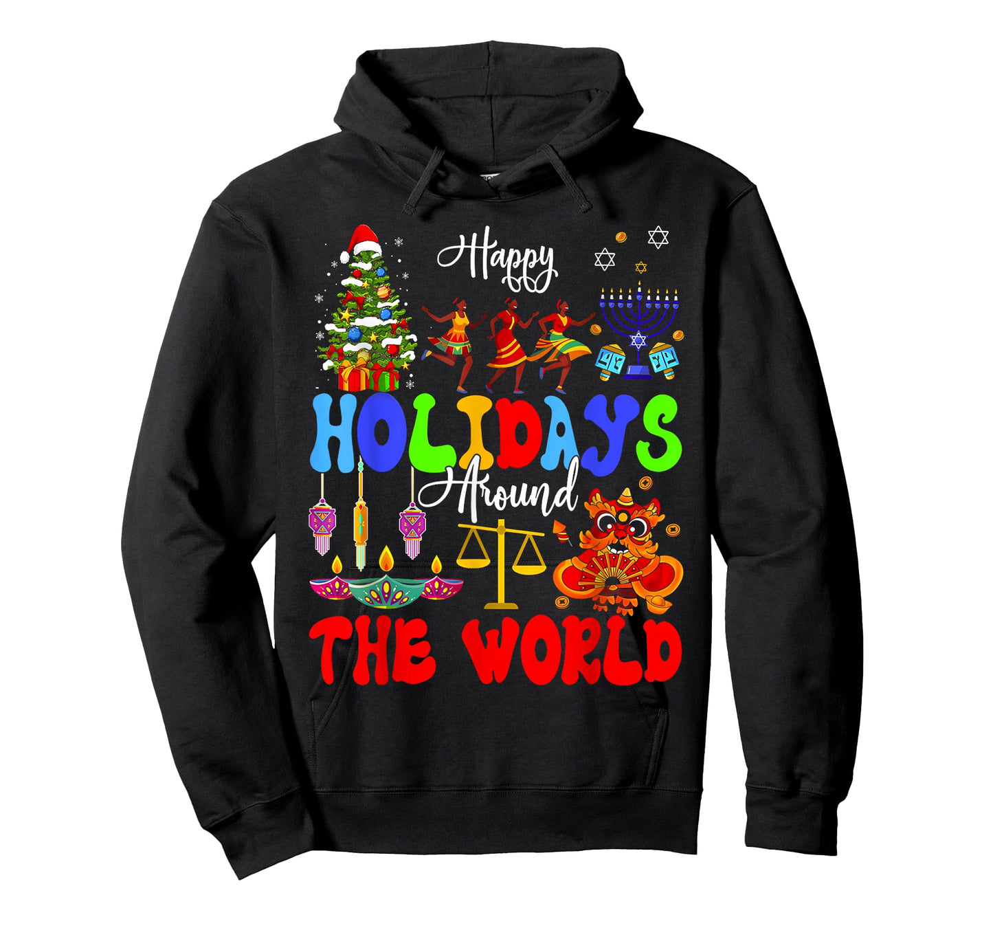 Happy Holidays Around World Matching Family Vacation Trip T-Shirt