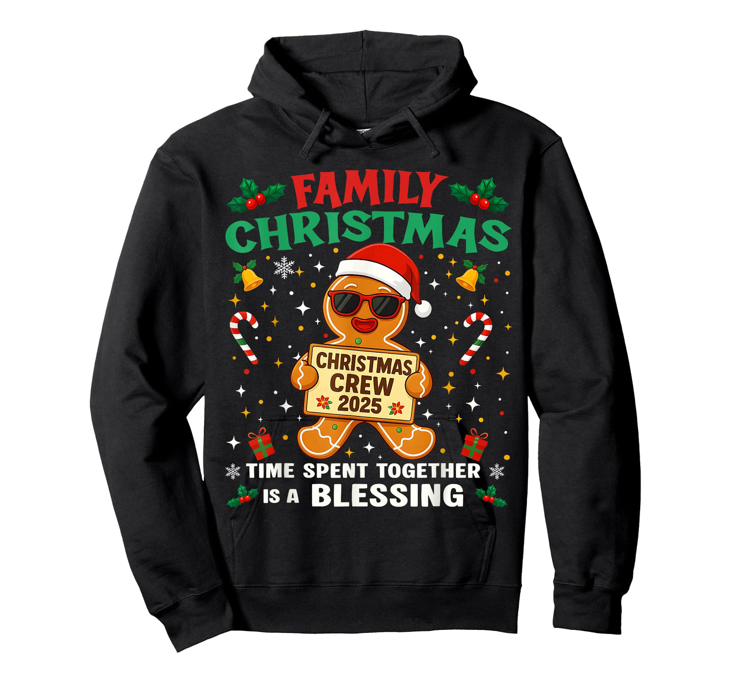 Funny Family Christmas Crew 2025 Santa Xmas Gingerbread Man T-Shirt