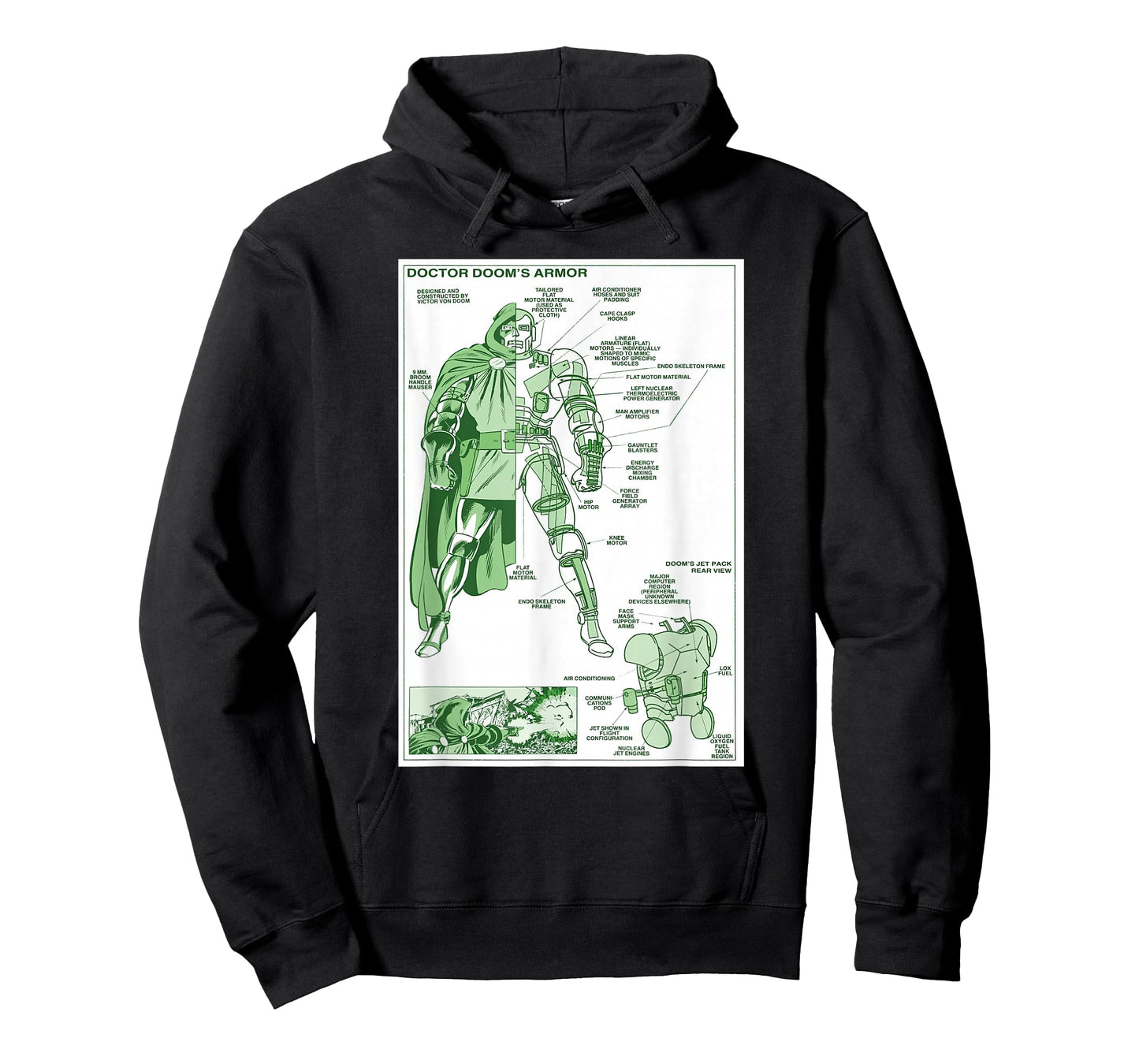 Marvel Doctor Doom's Armor Schematic Vintage Comic Blueprint T-Shirt