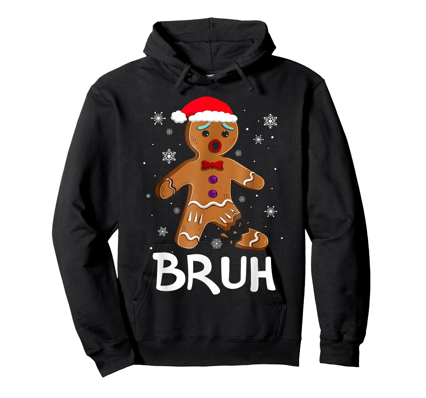 Bruh Funny Christmas Gingerbread Man Teens Boys Kids T-Shirt