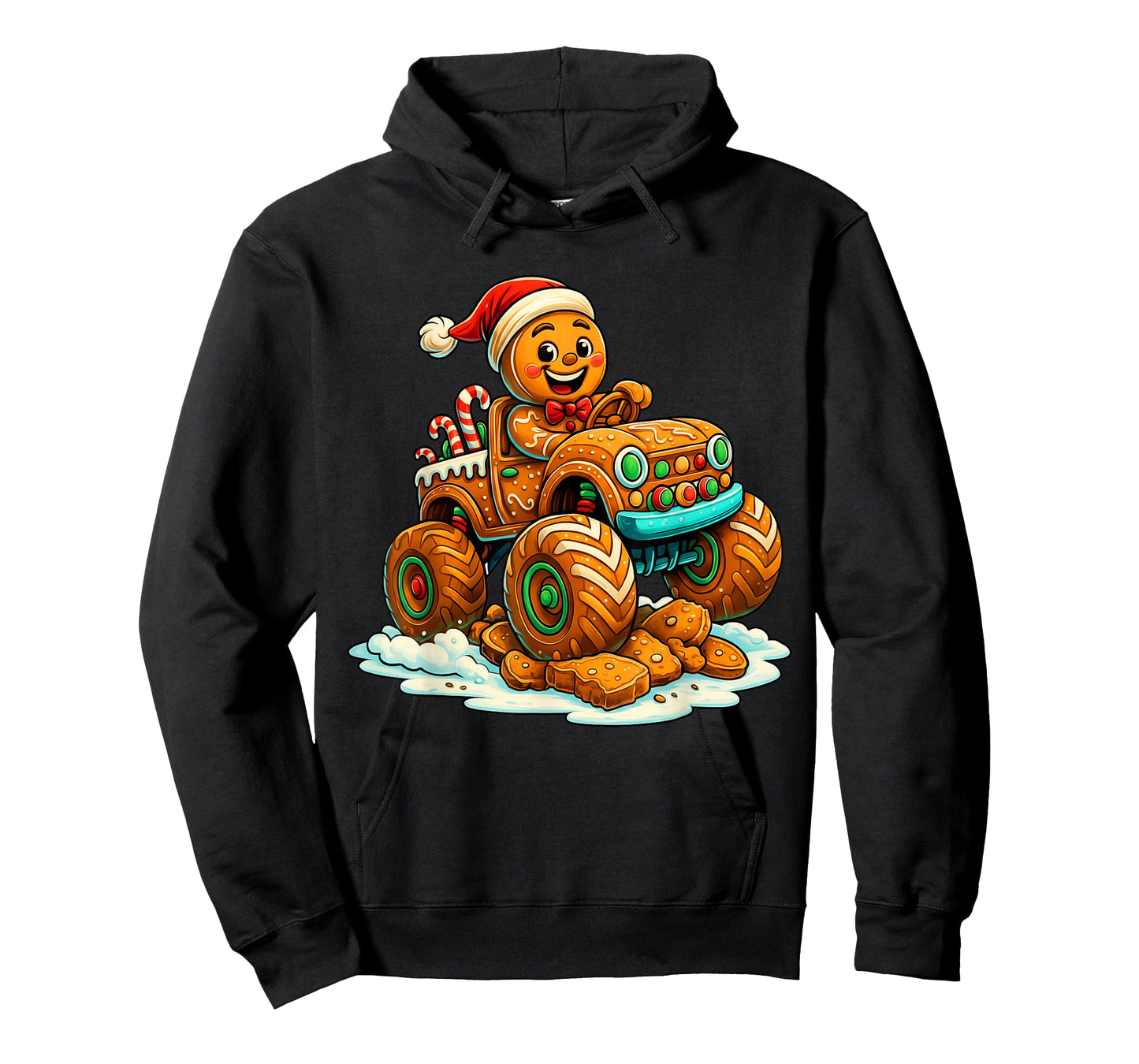 Gingerbread Truck Christmas Candy Cane Cookie Holiday Boys T-Shirt