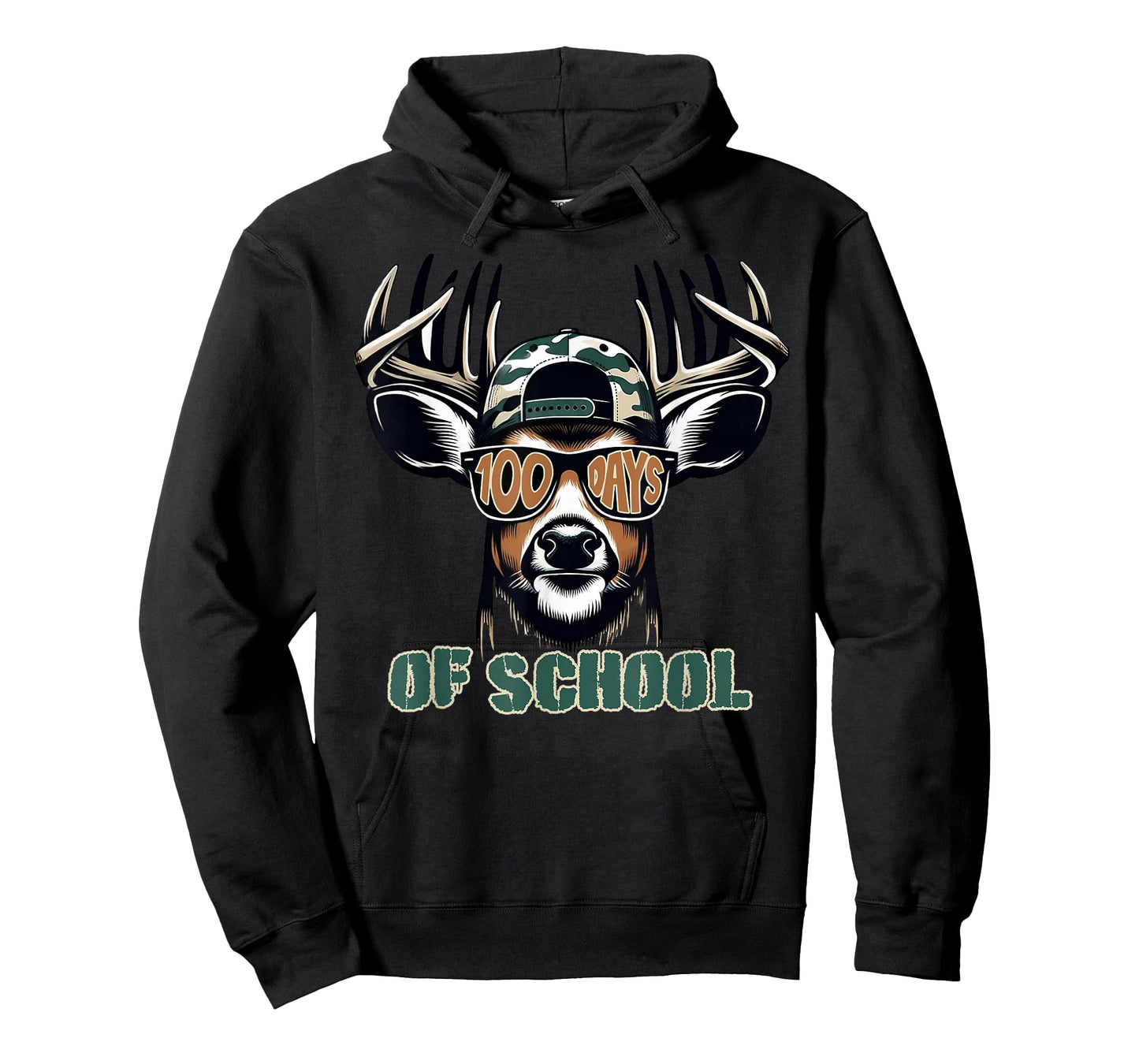 Deer 100 Days of School Teacher Student Kids Groovy Retro T-Shirt