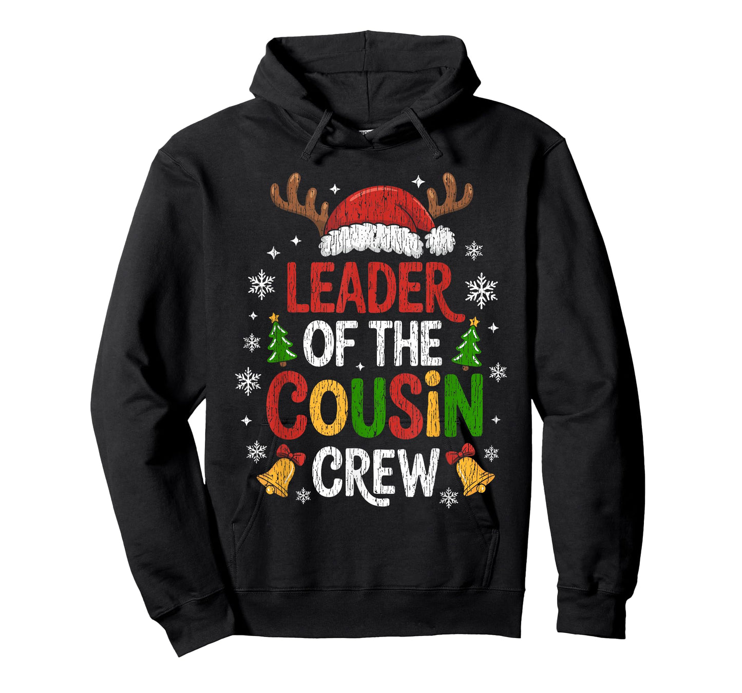 Leader of The Cousin Crew Christmas Family Matching Xmas T-Shirt