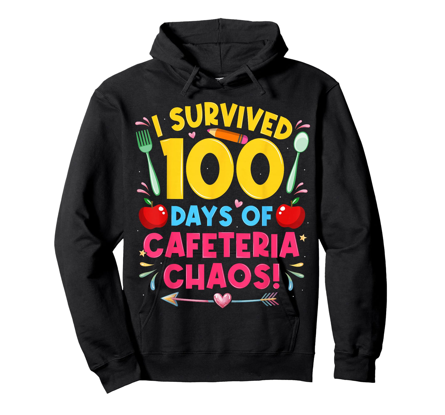 I Survived 100 Days of School Cafeteria Chaos Lunch Lady T-Shirt