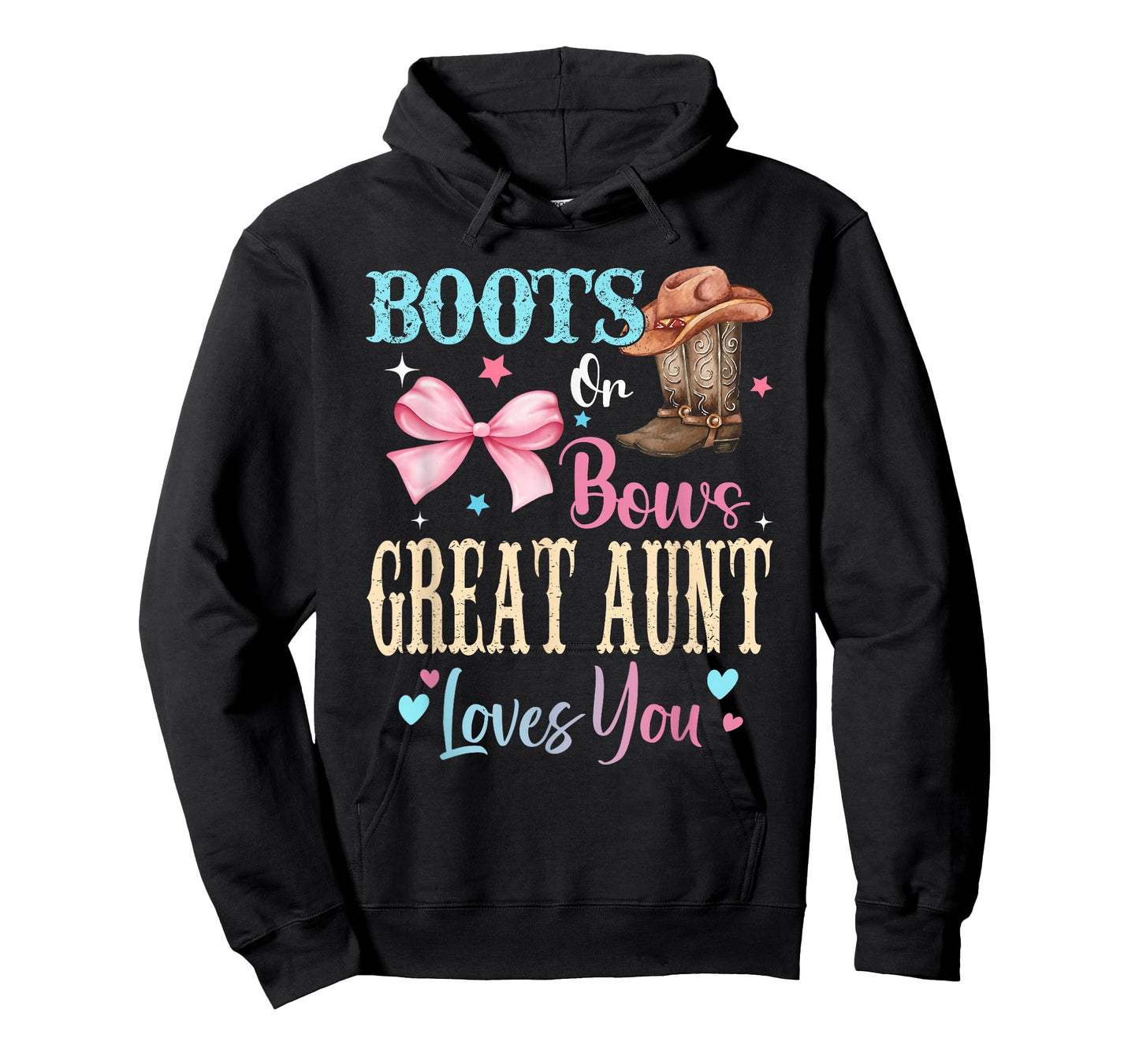 Boots or Bows Great Aunt Loves You Gender Reveal Family T-Shirt