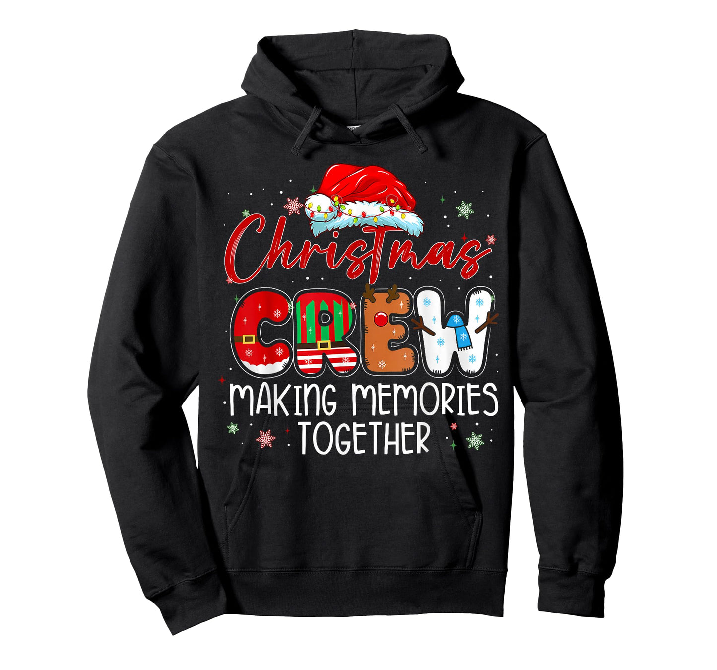 Christmas Crew Making Memories Together Xmas Light Santa Hat T-Shirt