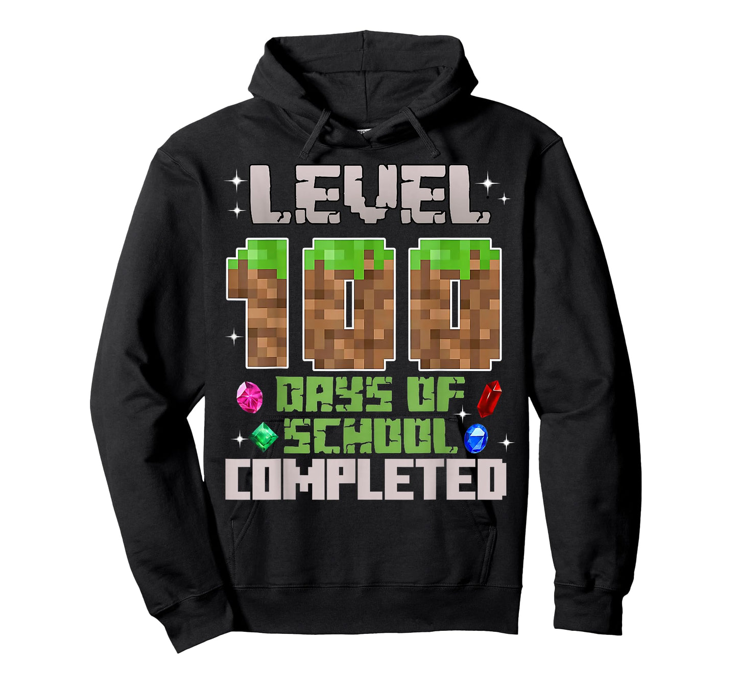 Level 100 Days of School Completed Pixel Game Boy Kids T-Shirt